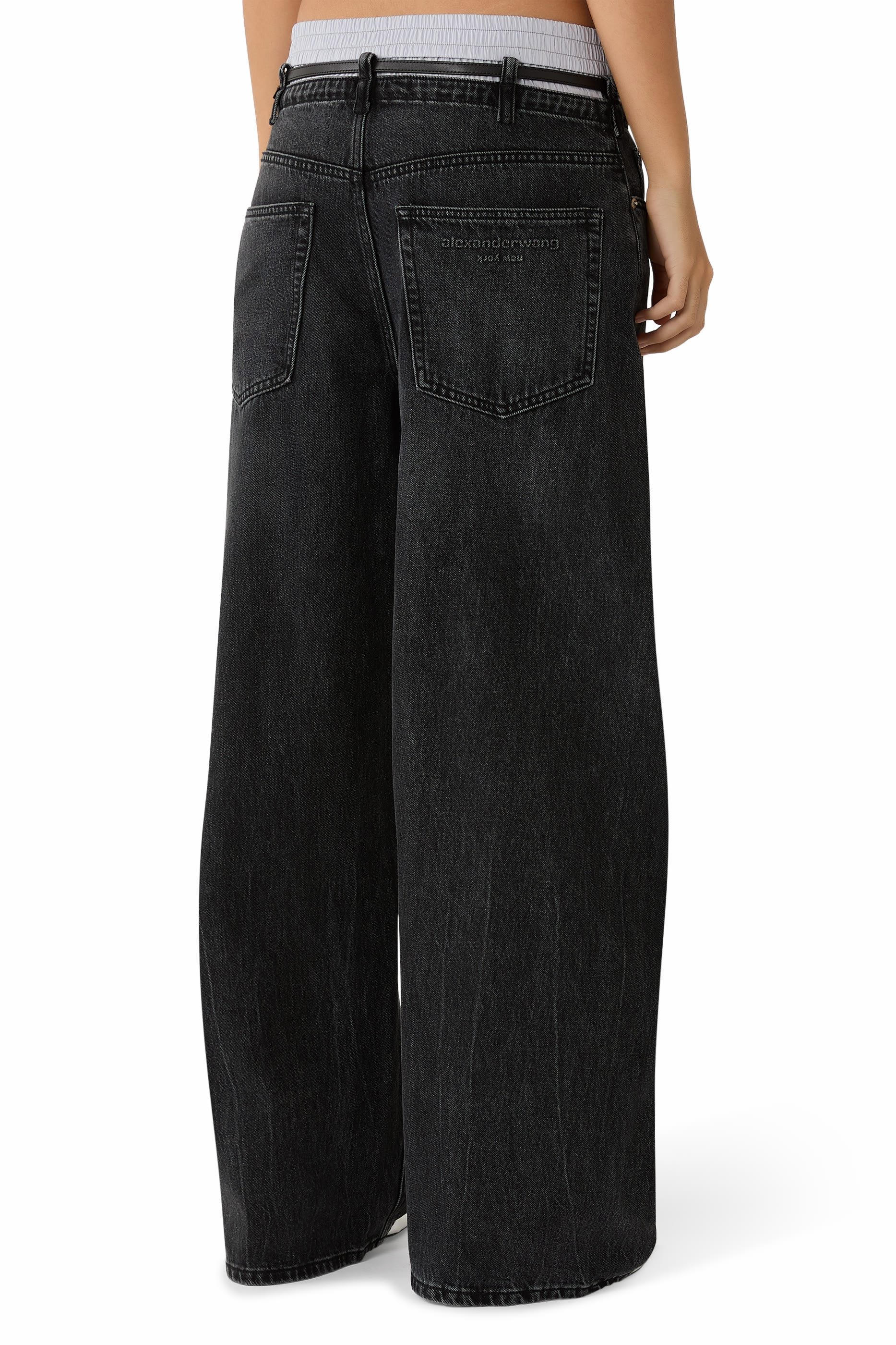 Belt-Loop Belted Jeans