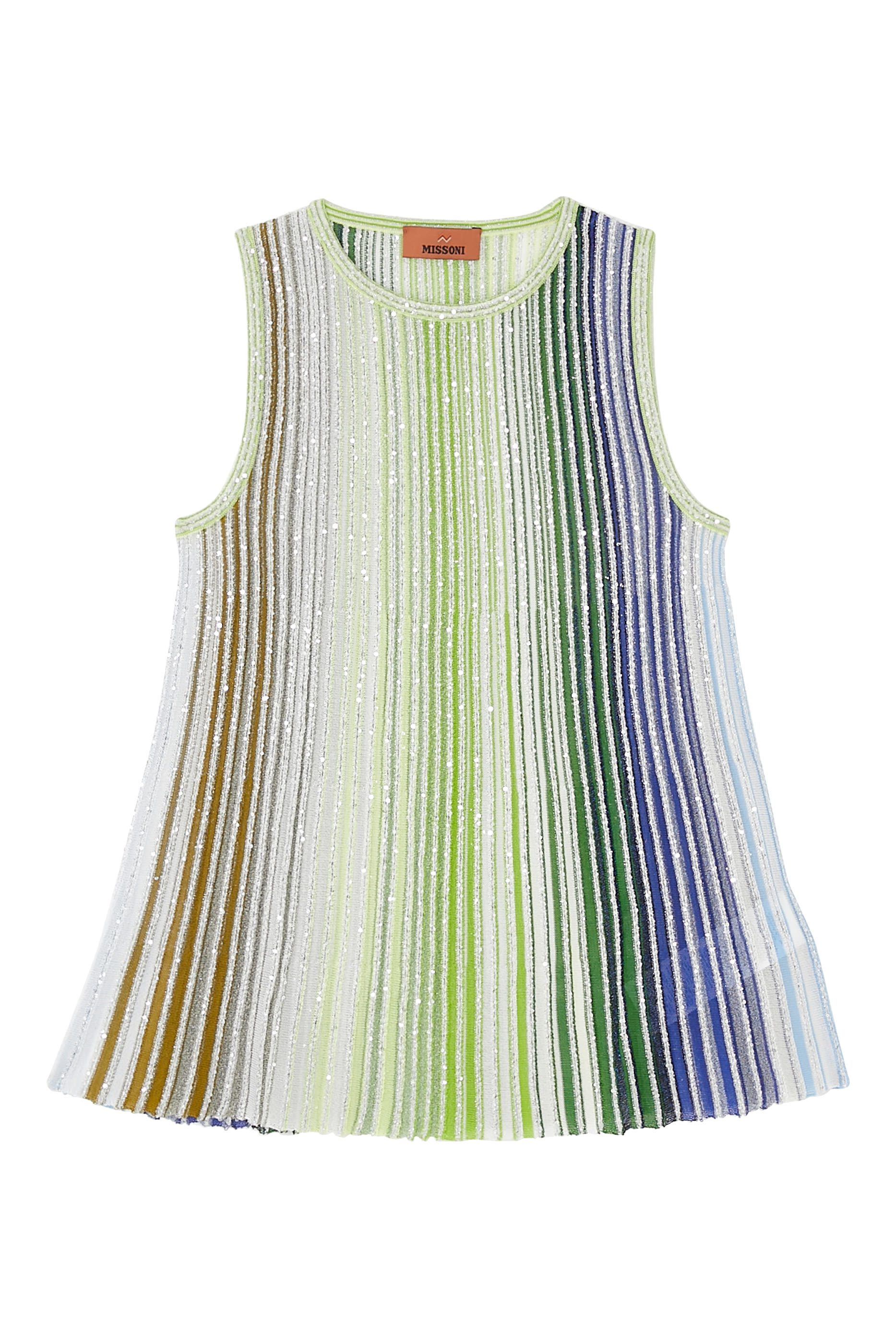 Partialized Knit Sequinned Sleeveless Top