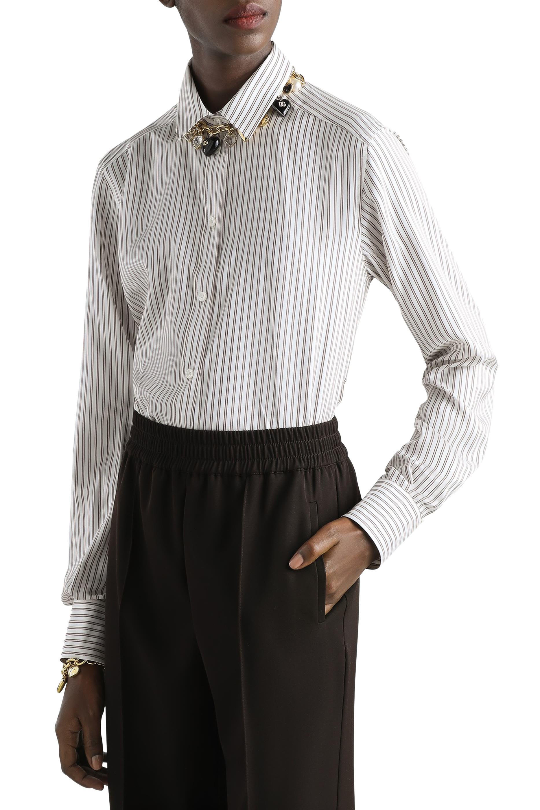 Striped Print Silk Shirt