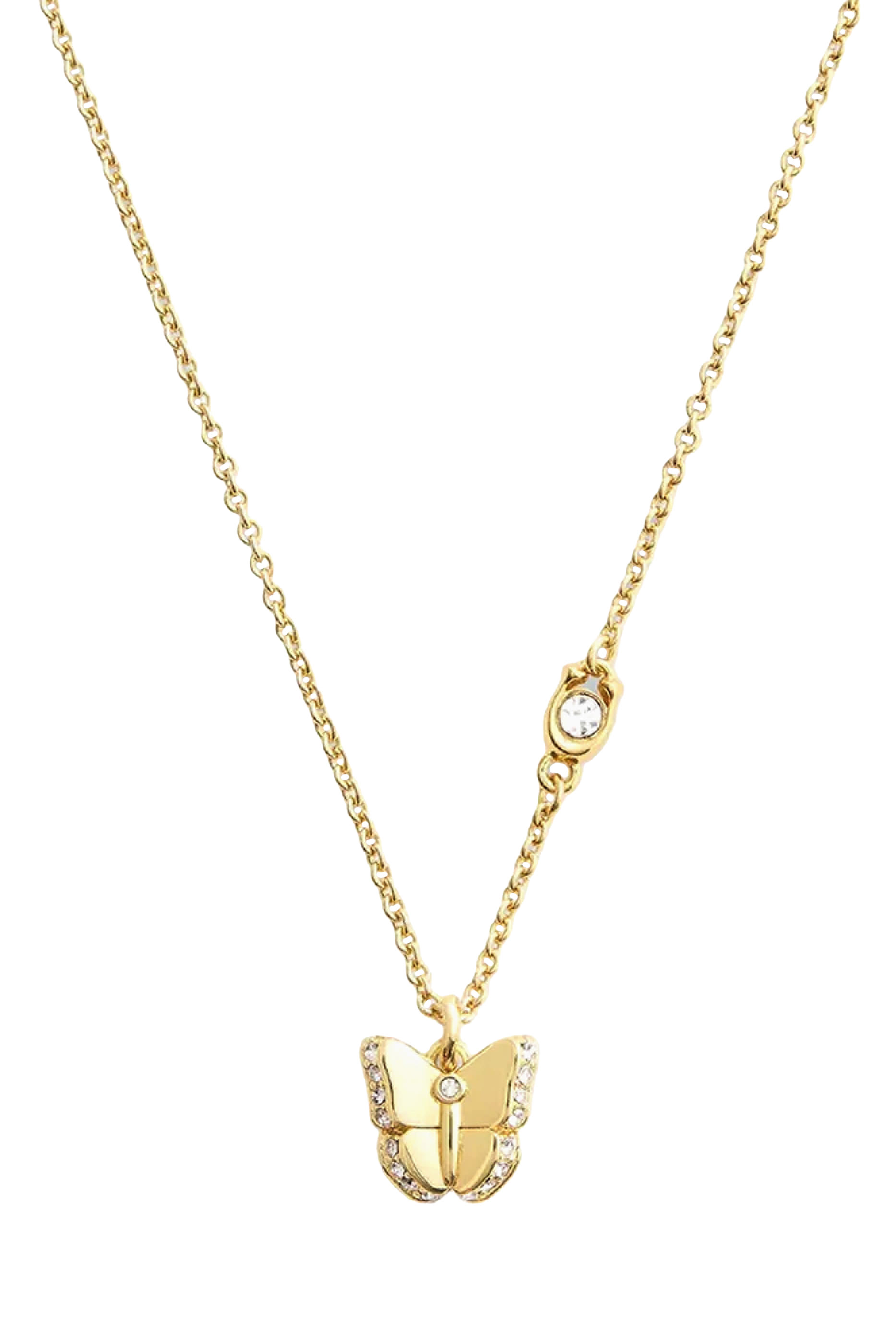 Pav&eacute; Icon Butterfly Short Pendant Necklace