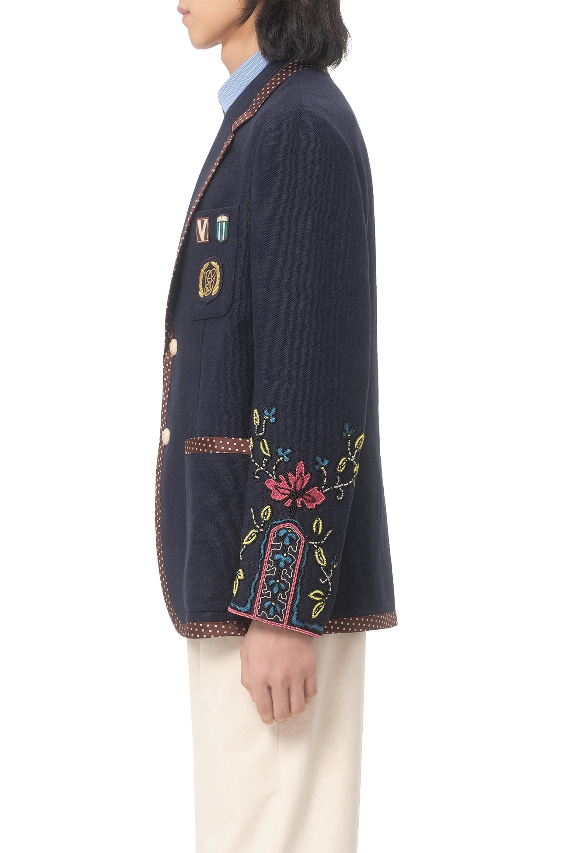 Single-Breasted Linen Jacket