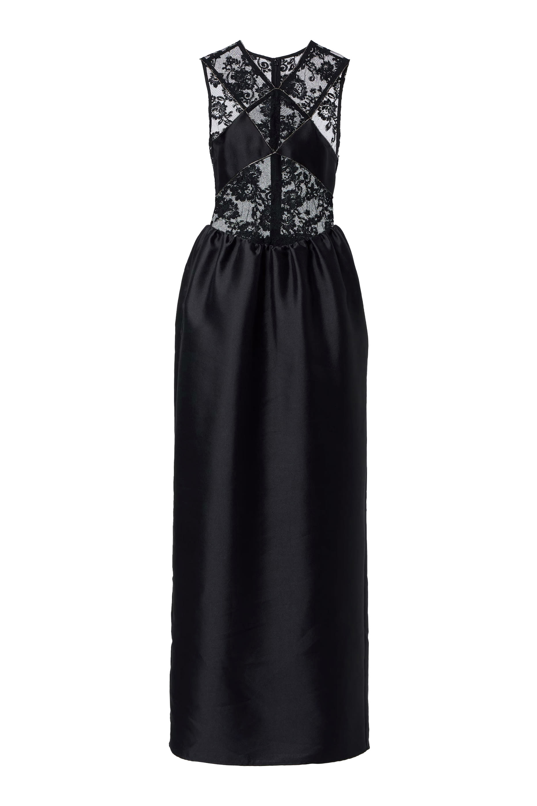 Lace Taffeta Maxi Dress