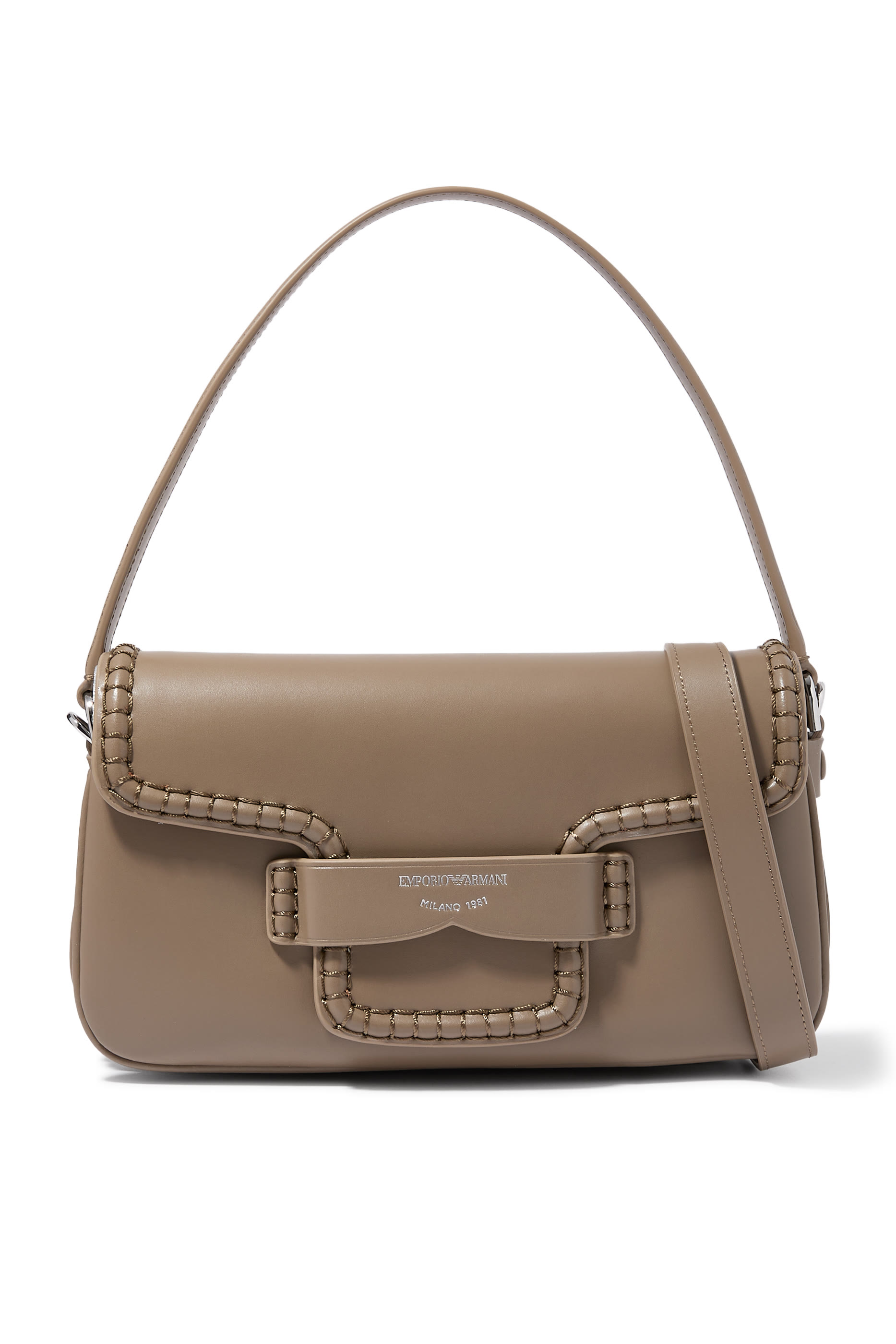 Braided Stitched Front Crossbody Bag