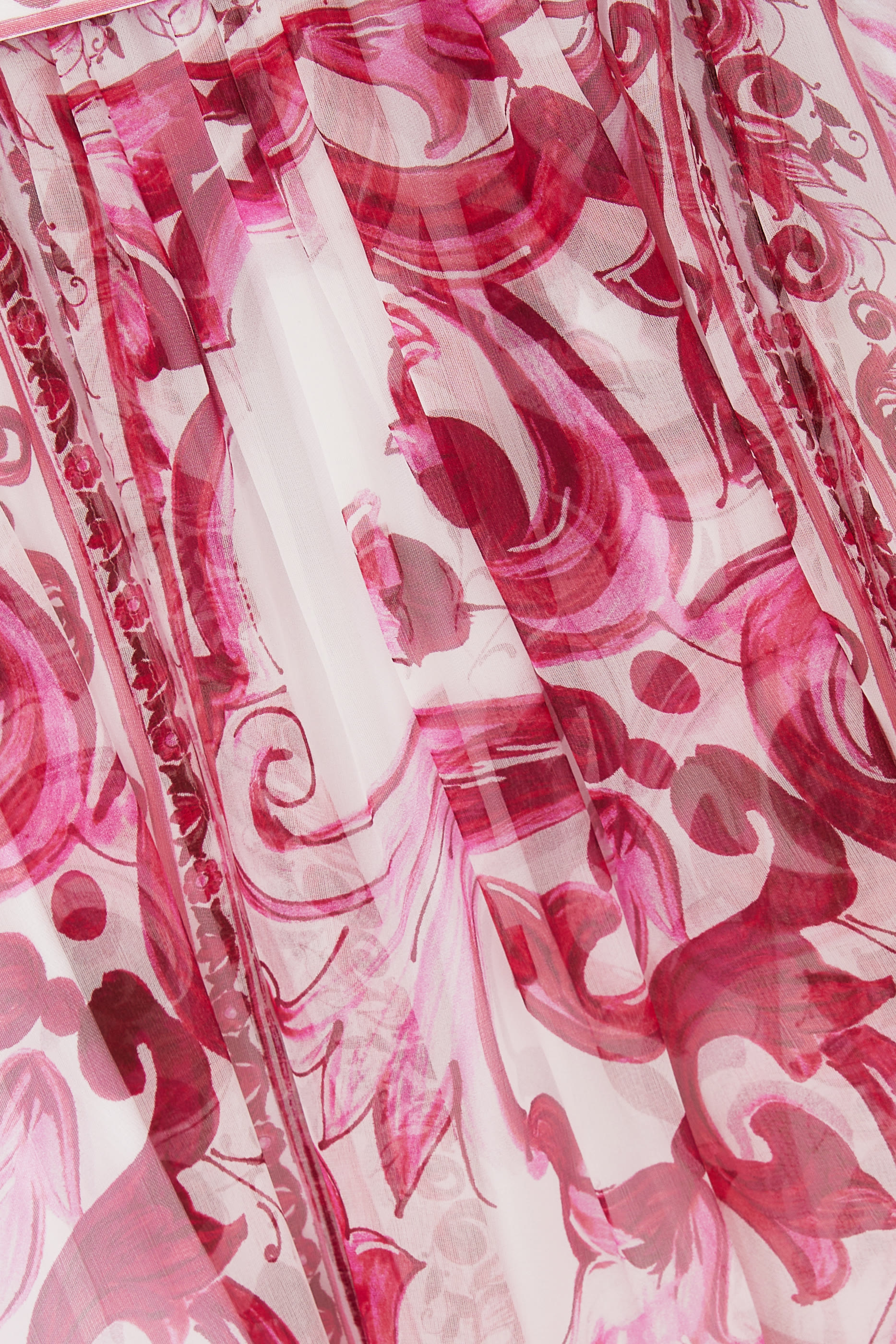 Kids Majolica Print Silk Chiffon Dress