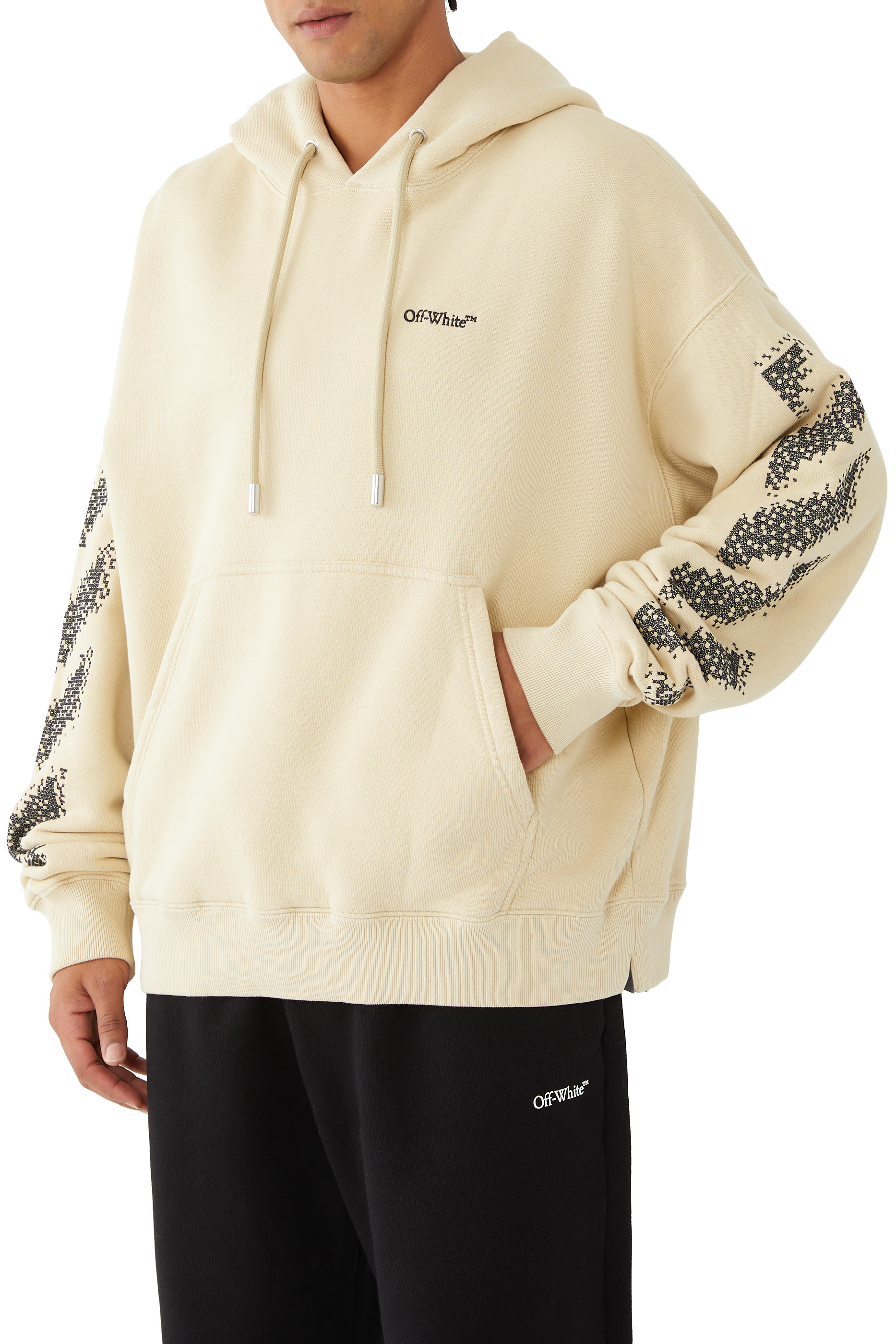 Buy Off-White Pixel Diag Skate Hoodie for Mens Online