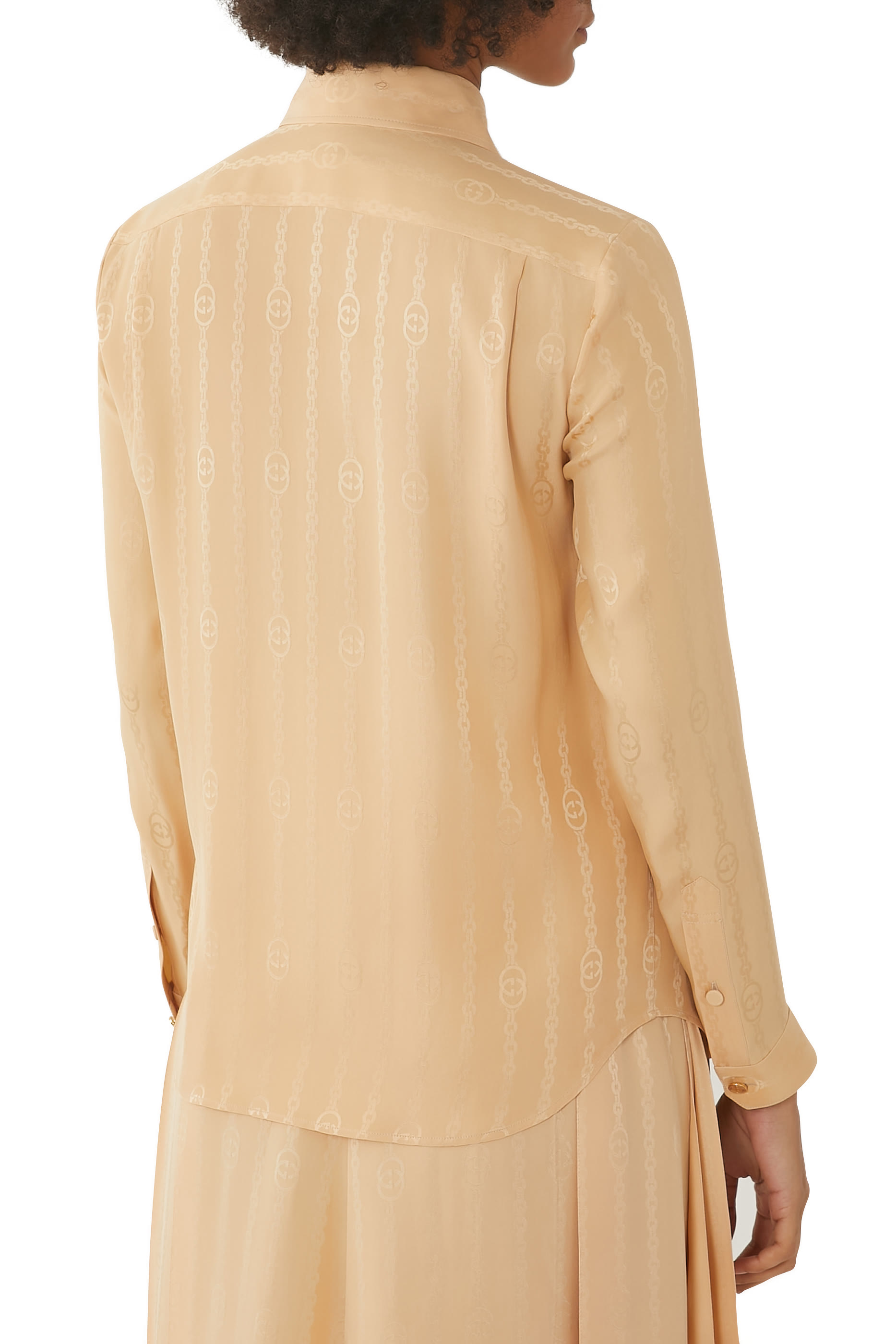 Interlocking G Chain Silk Jacquard Shirt