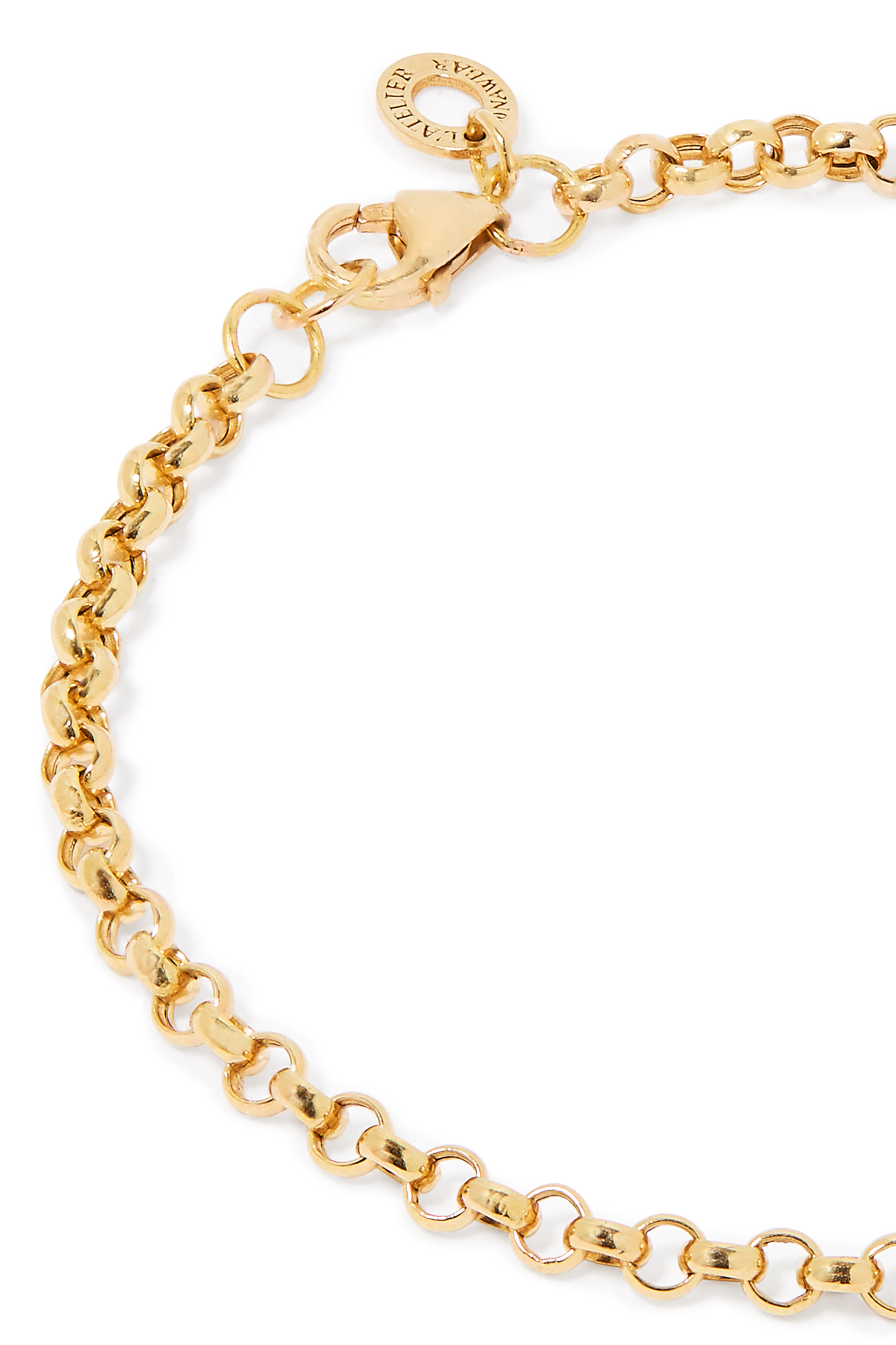 Warrior Dawn Small Bracelet, 18k Yellow Gold with White Diamonds & Garnet