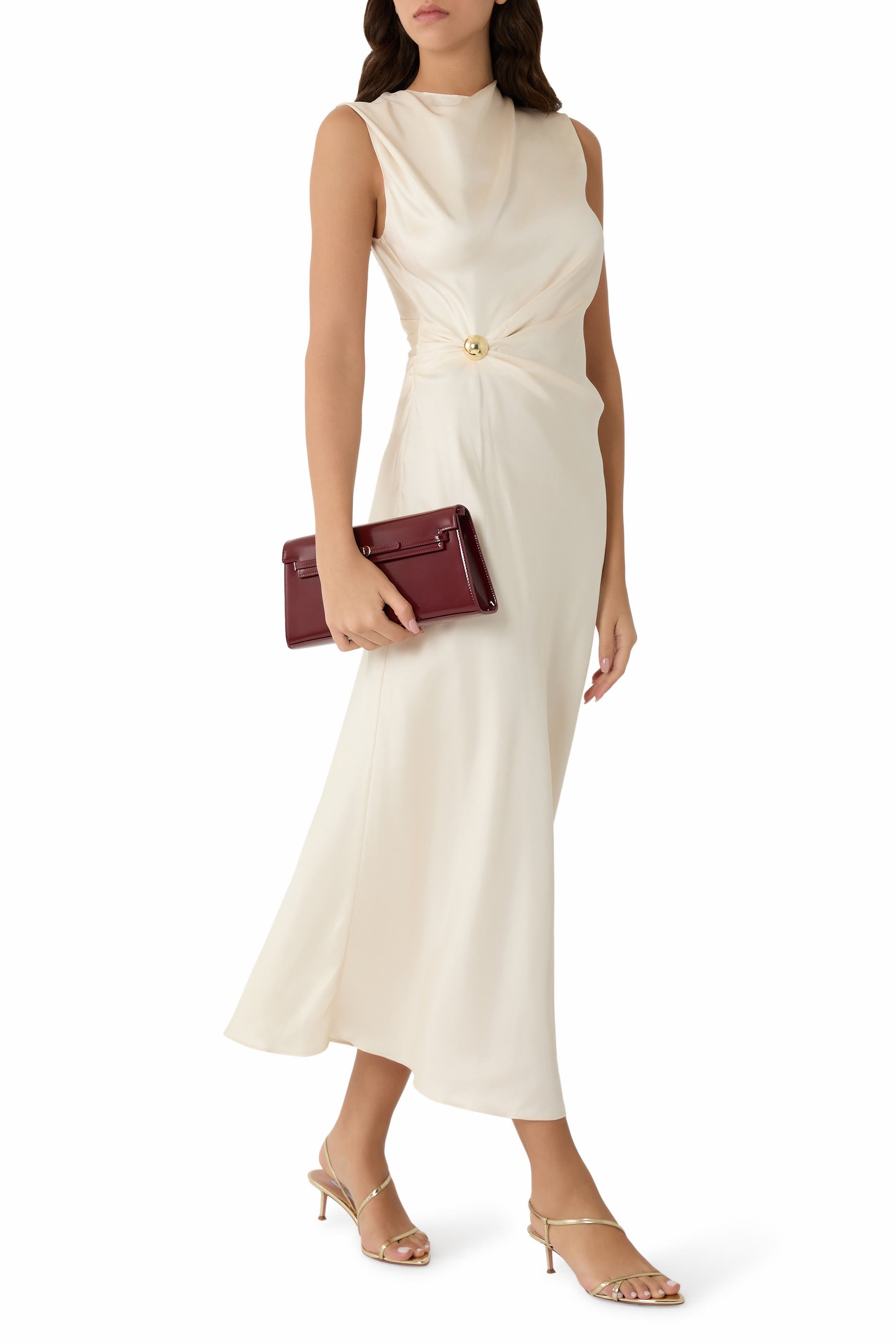 ROAN Draped Metal Ornament Dress 