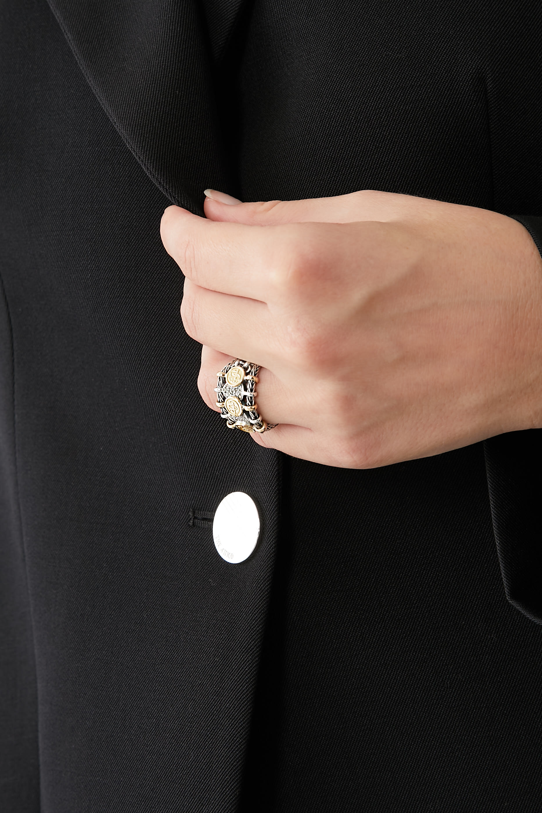 Blessings Chain Ring, 18k Gold & Sterling Silver