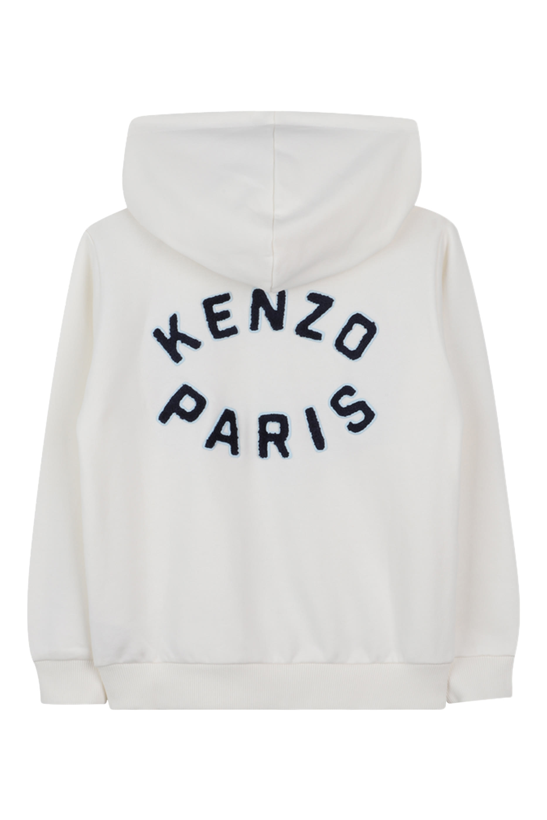 Kids Logo-Embroidery Zipped Hoodie