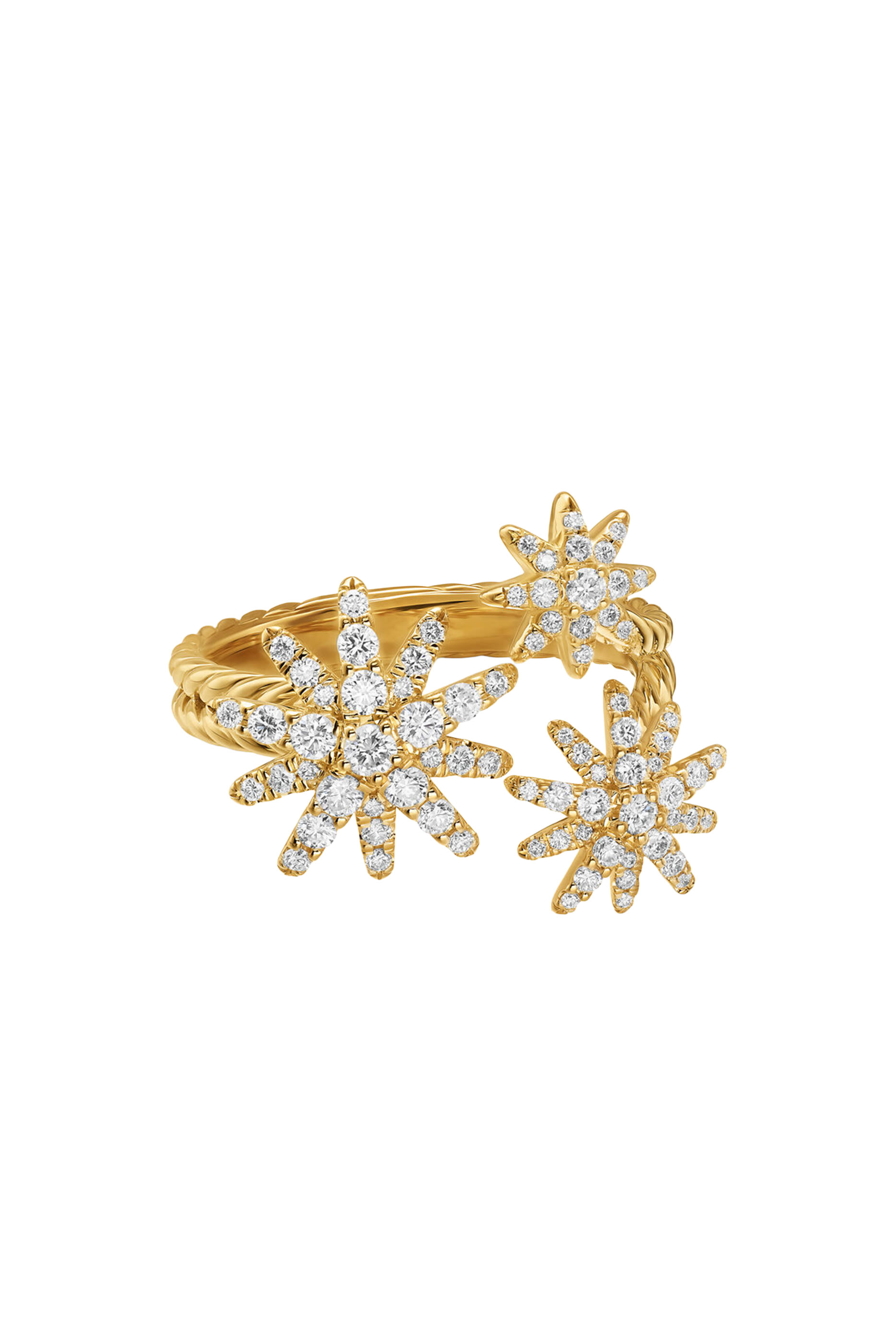 Starburst Multi Star Ring, 18k Yellow Gold & Diamonds