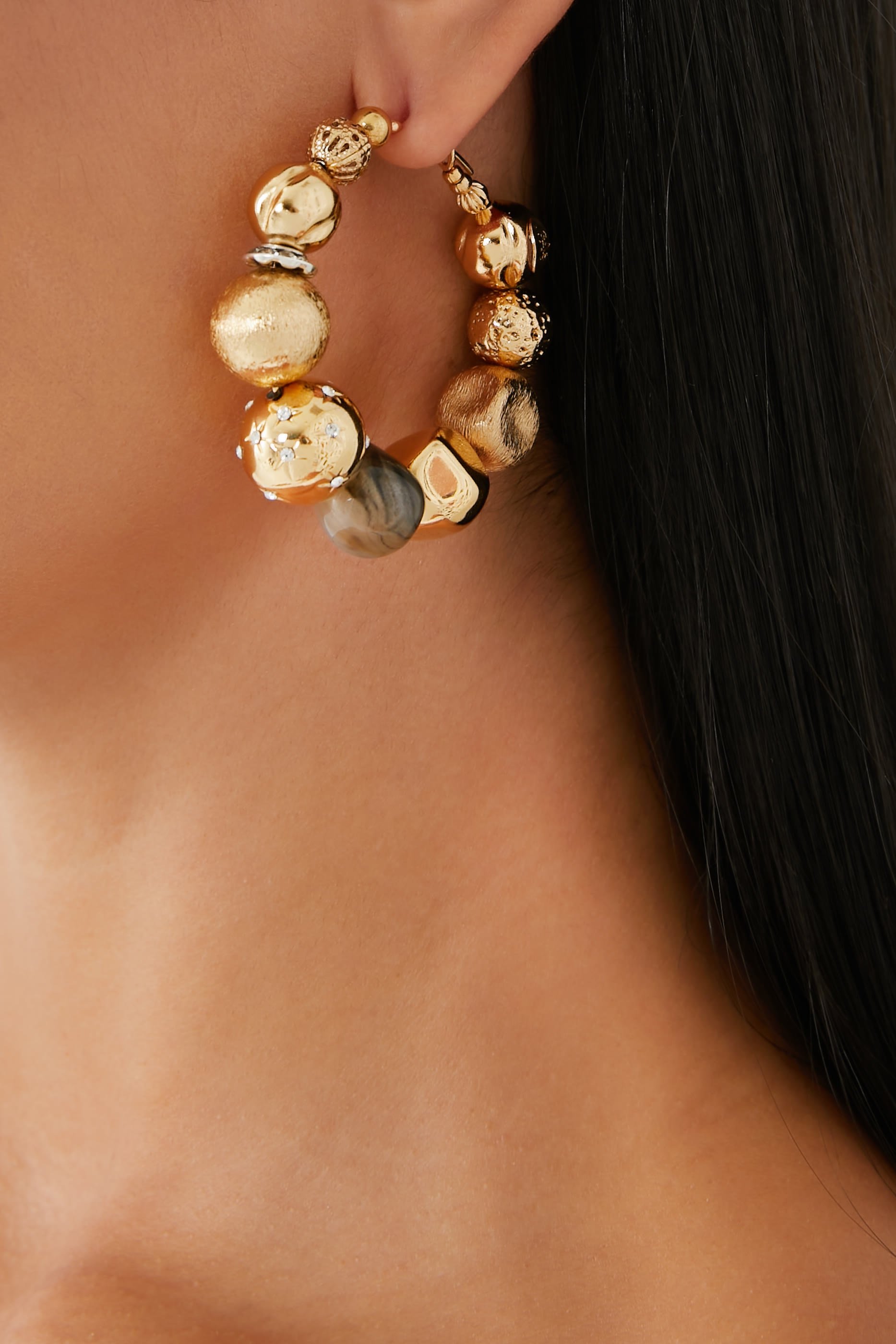 Palazzio Hoop Earrings, Gold-Plated Brass