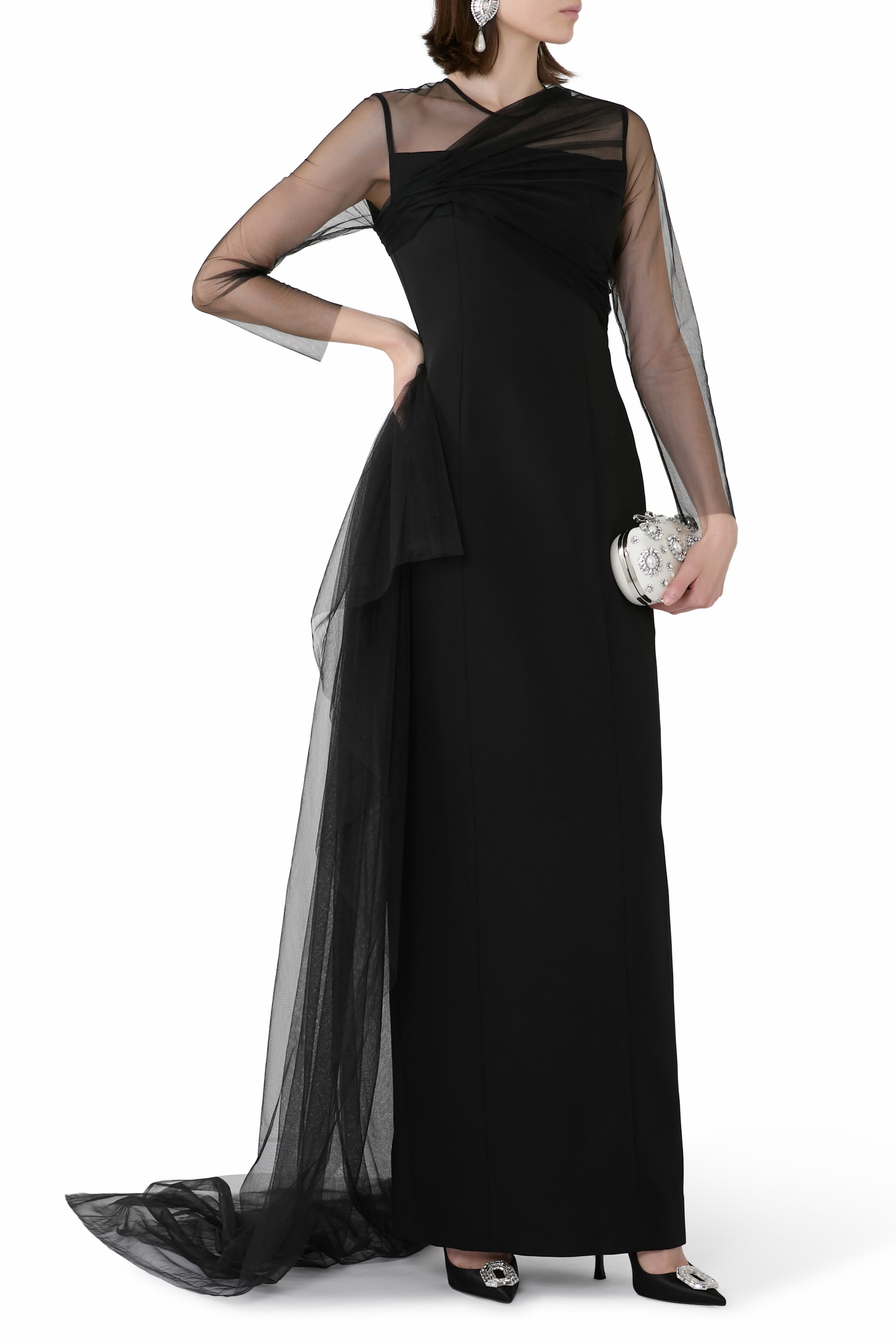 Illusion Sleeves Gown