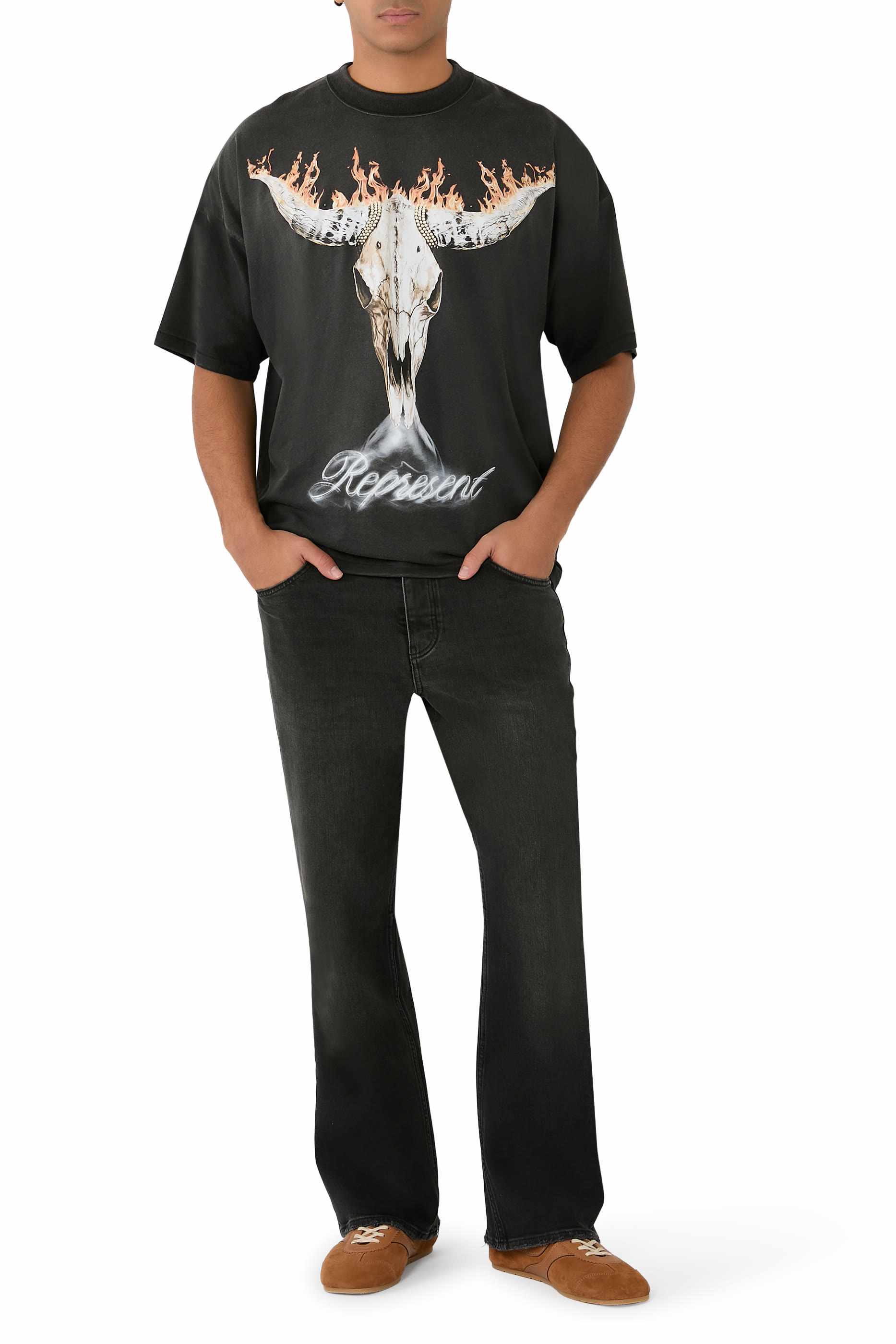 Boot Cut Denim Trousers