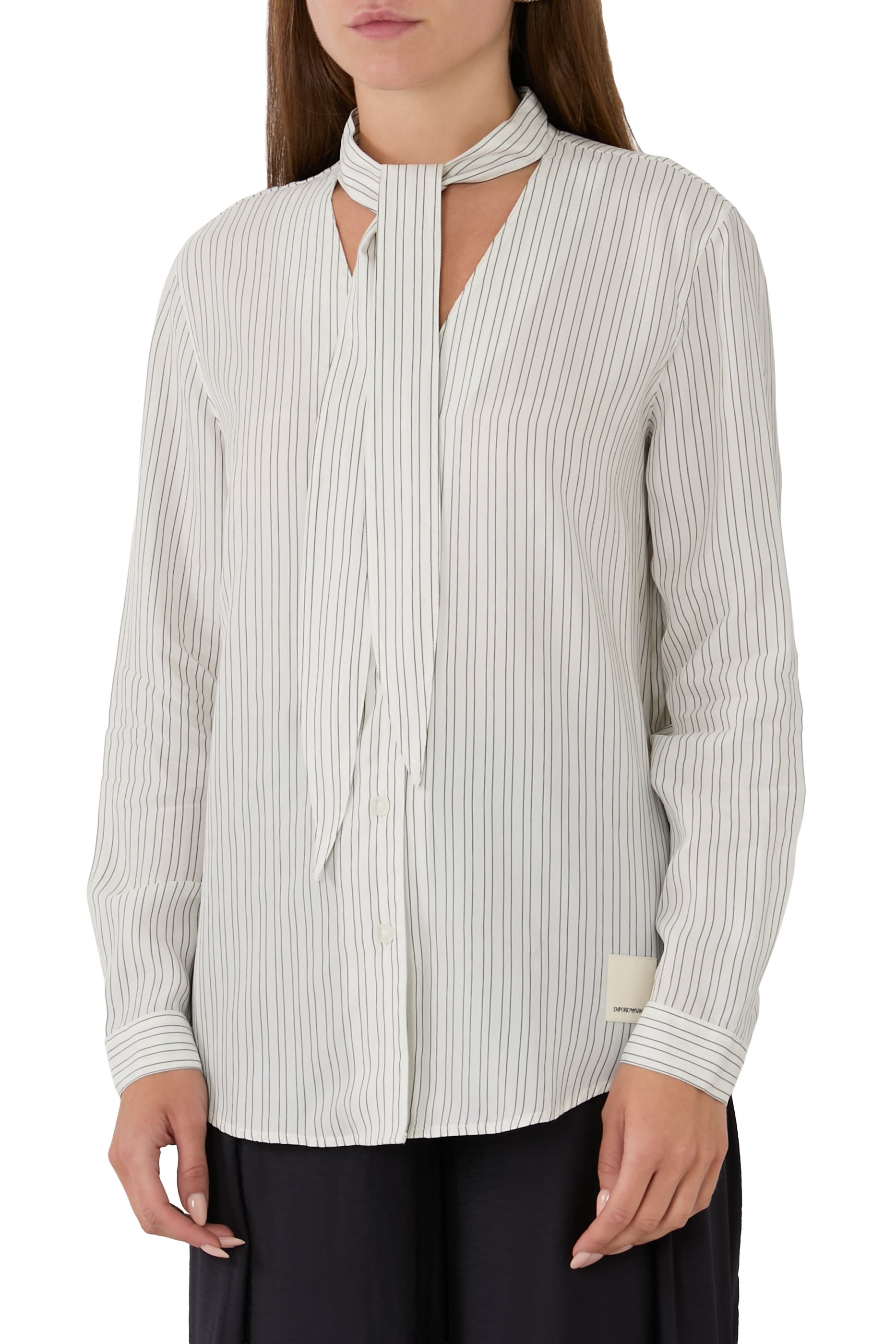 Eagle Club Cupro Blend Scarf Collar Shirt