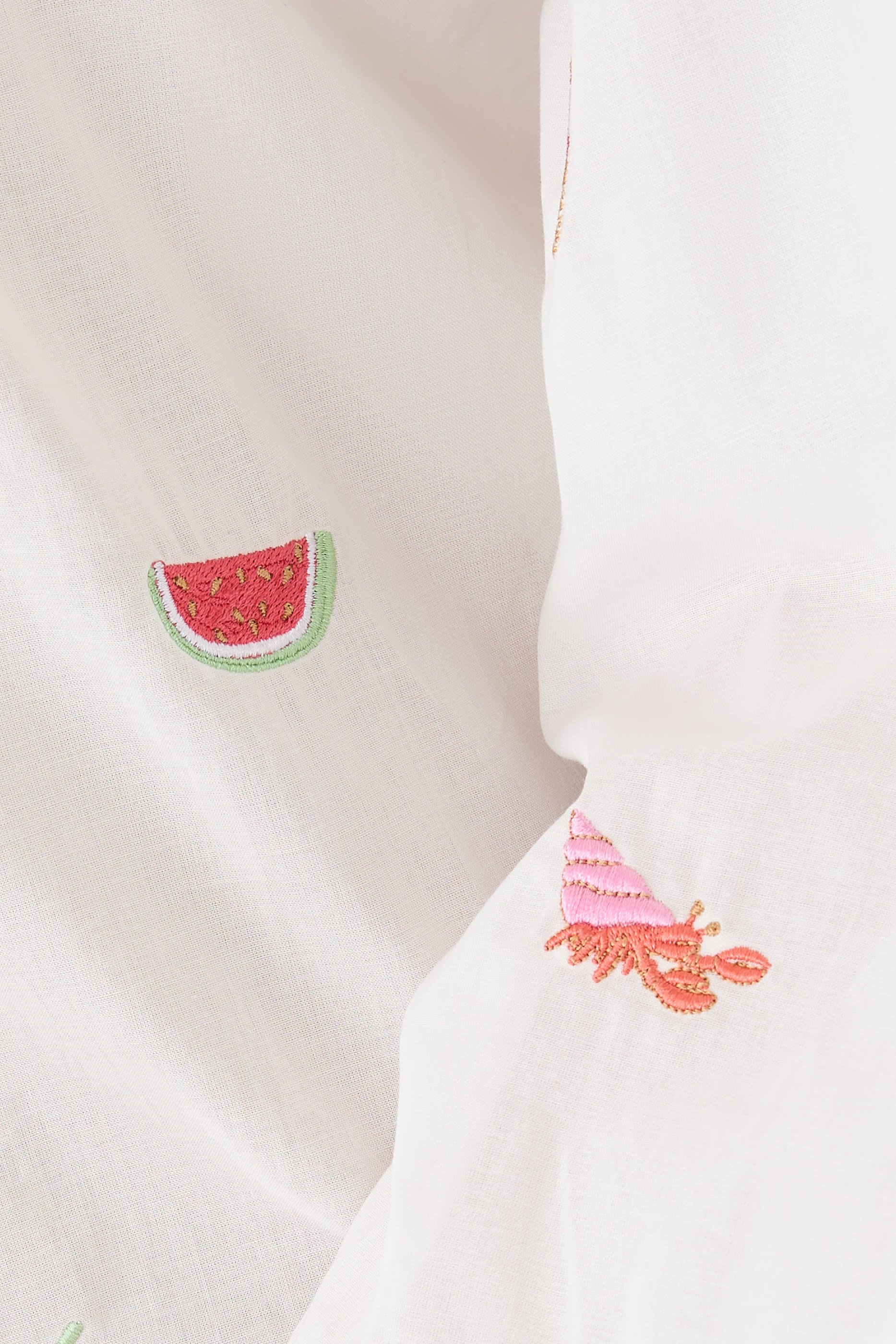 Aleia Oversized Embroidered Long-Sleeved Shirt