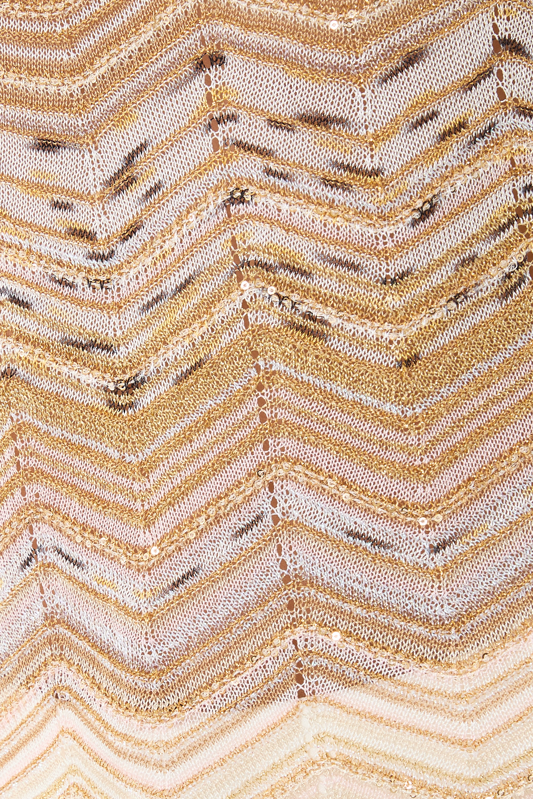 Chevron Lam&eacute; Viscose Sleeveless Crewneck Top 