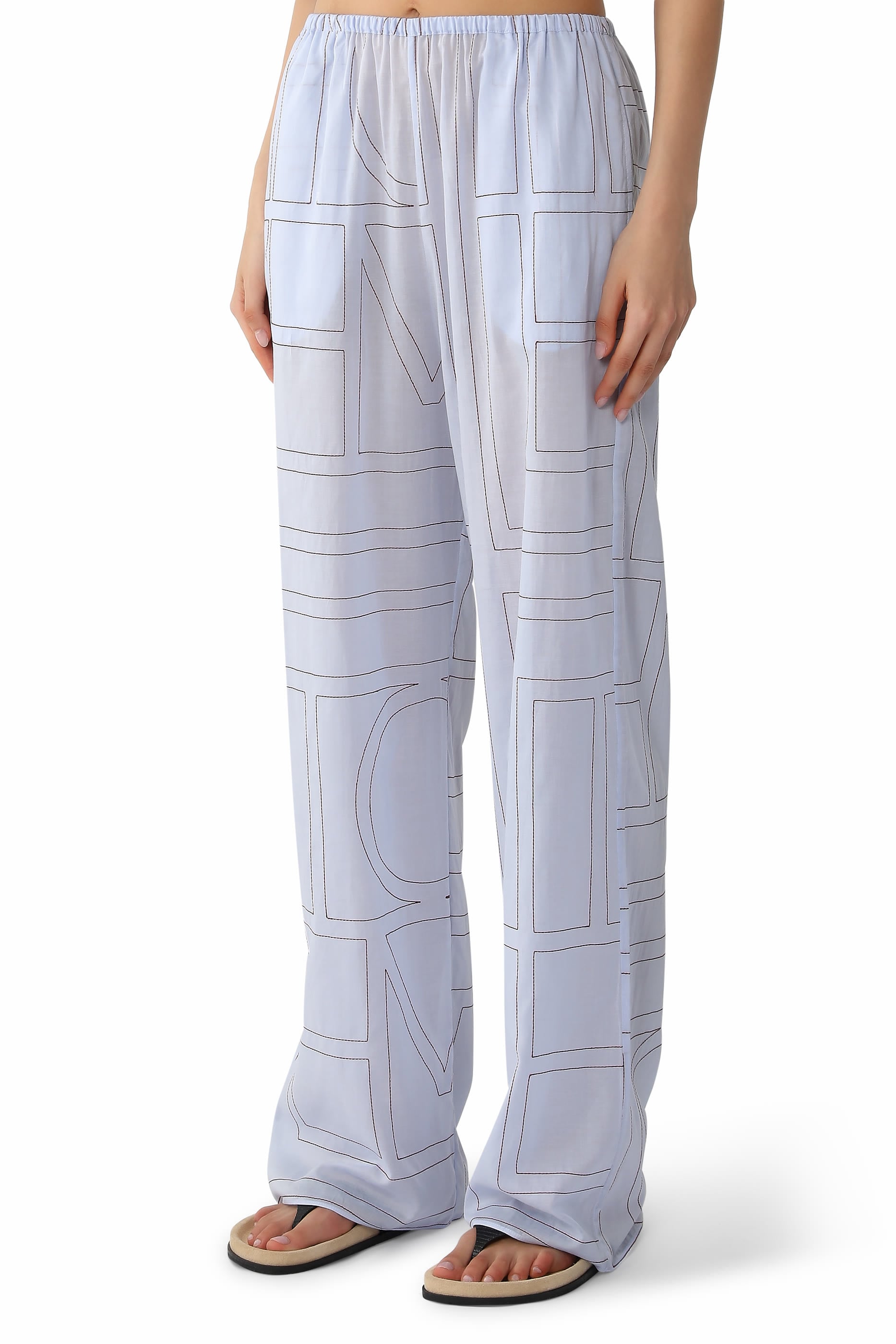 Monogram Cotton Blend Pajama Bottoms