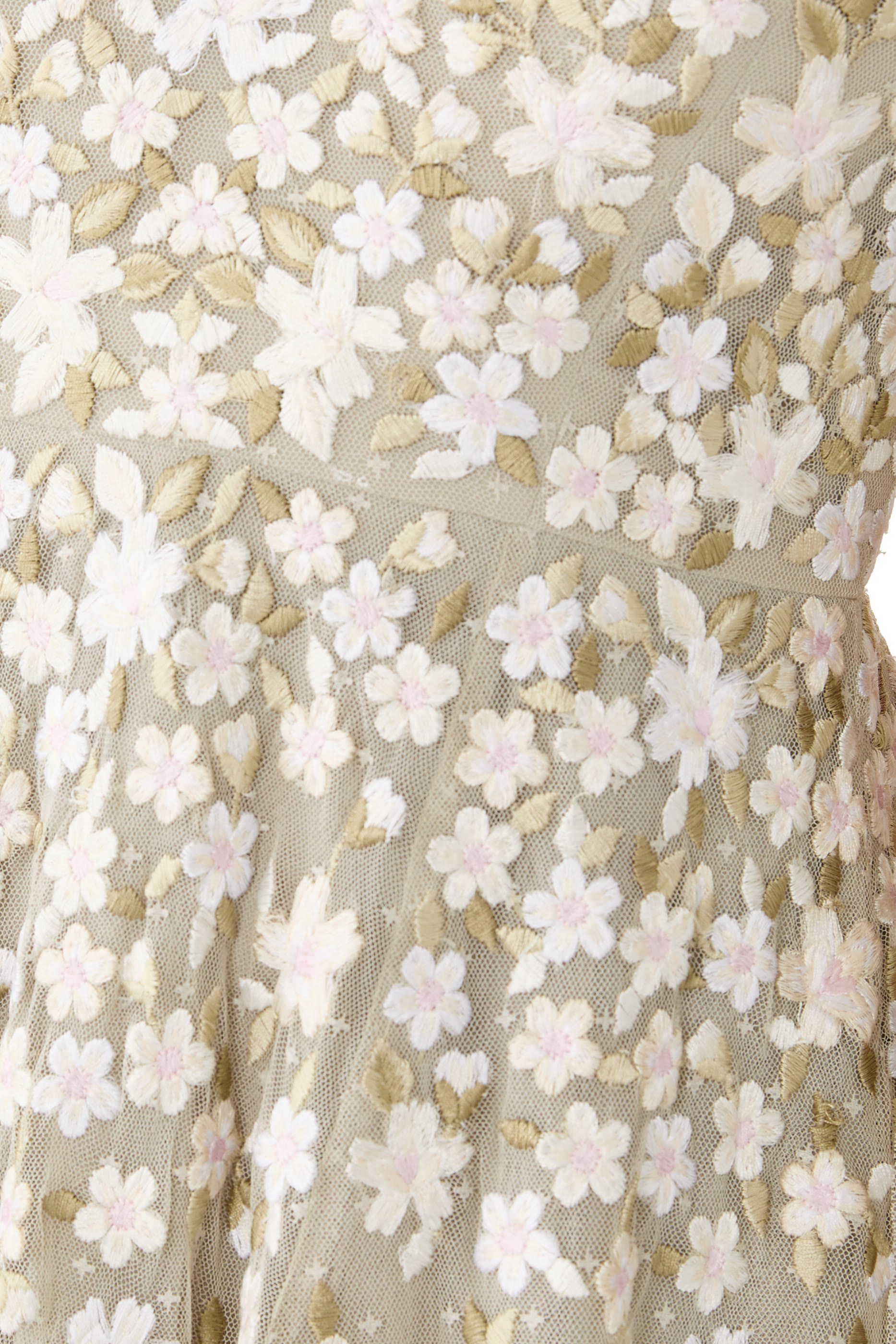 Camellia Ditsy Cape Sleeves Ankle Gown