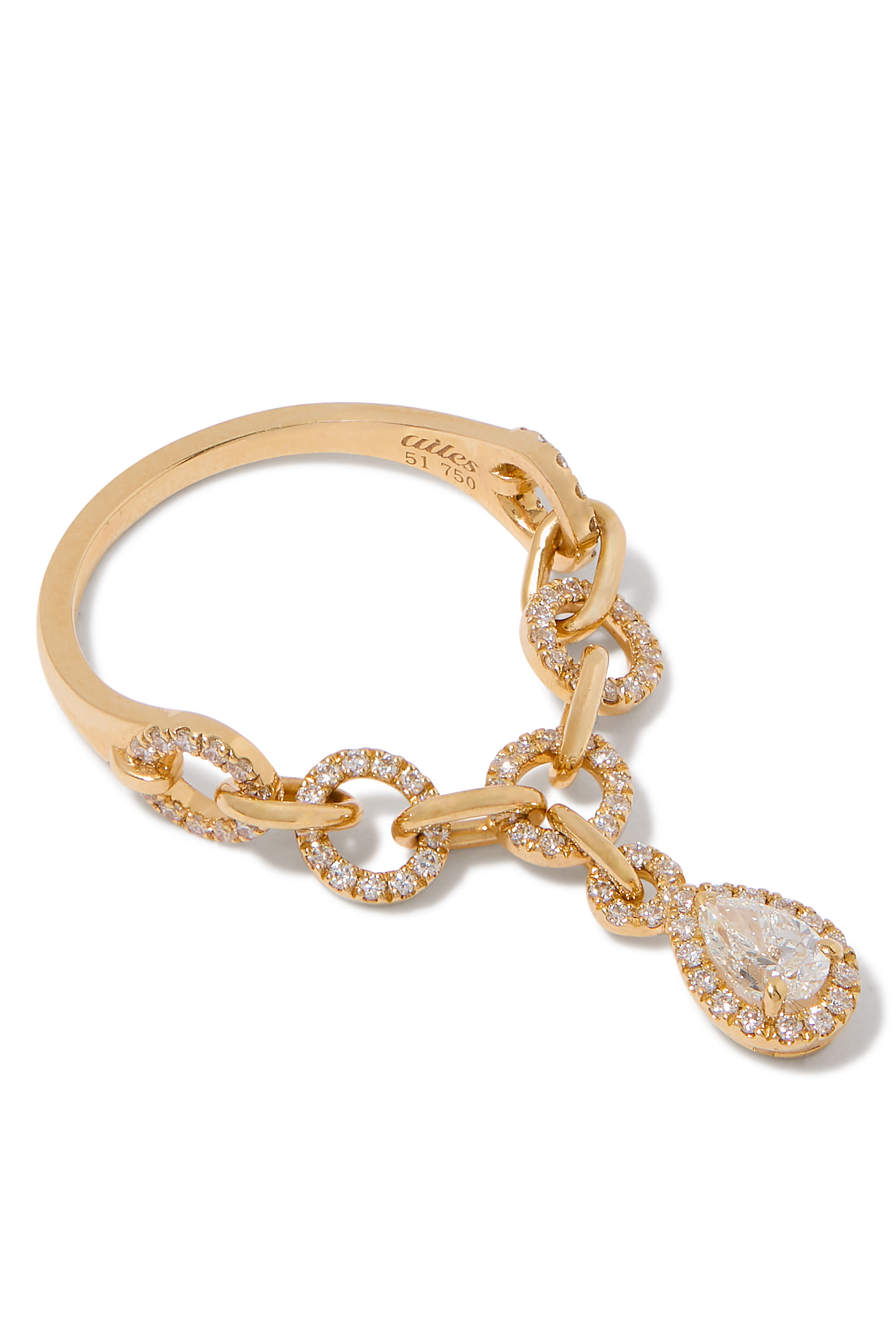 Single-Chain Ring, 18k Yellow Gold & Diamonds