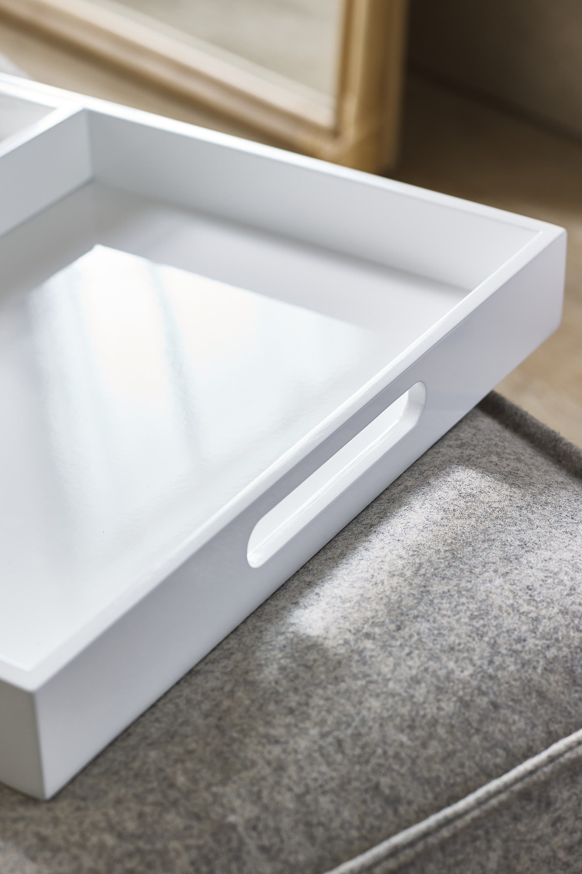 Lacquer Large Rectangular Tray Set