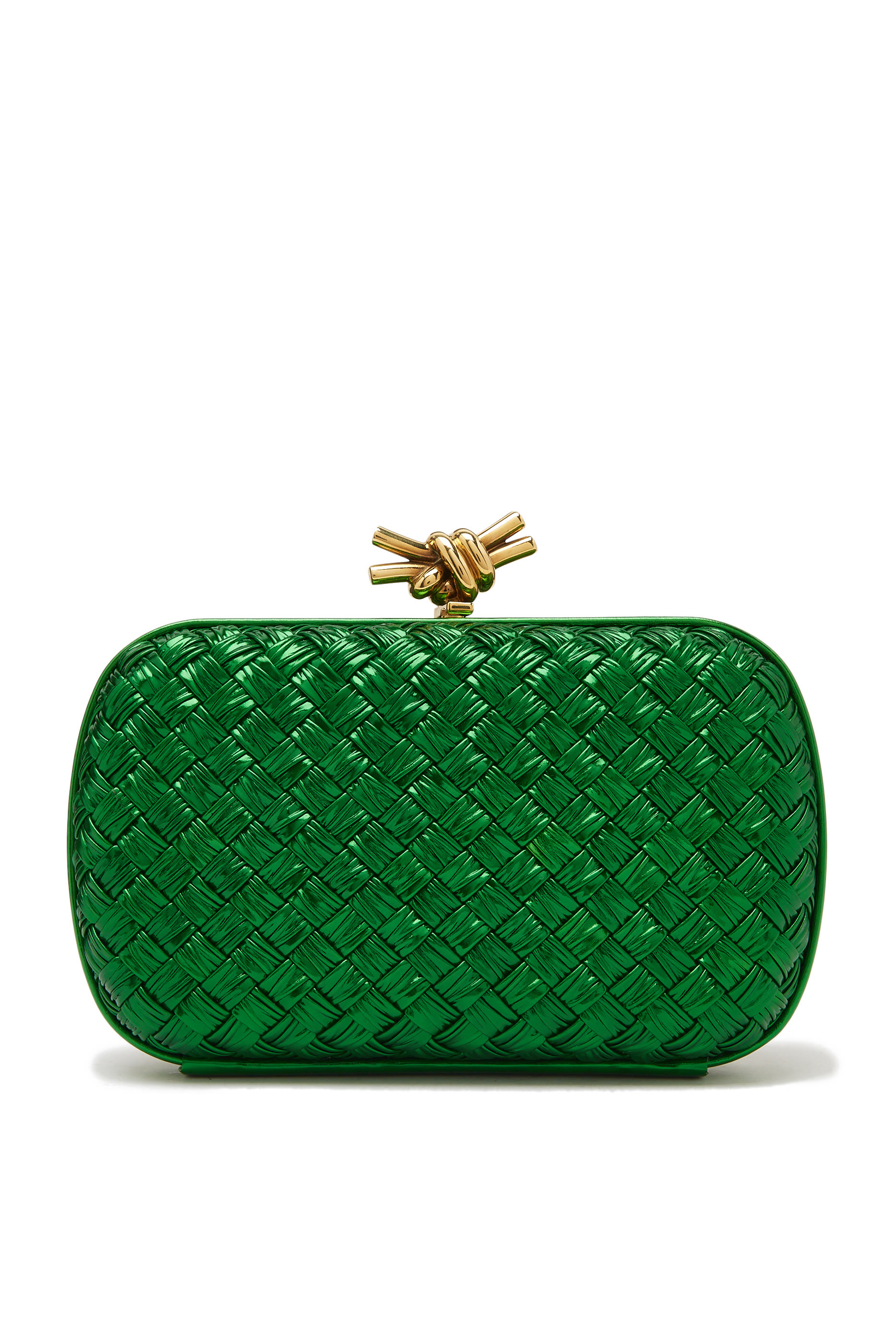 Intrecciato Leather Knot Clutch