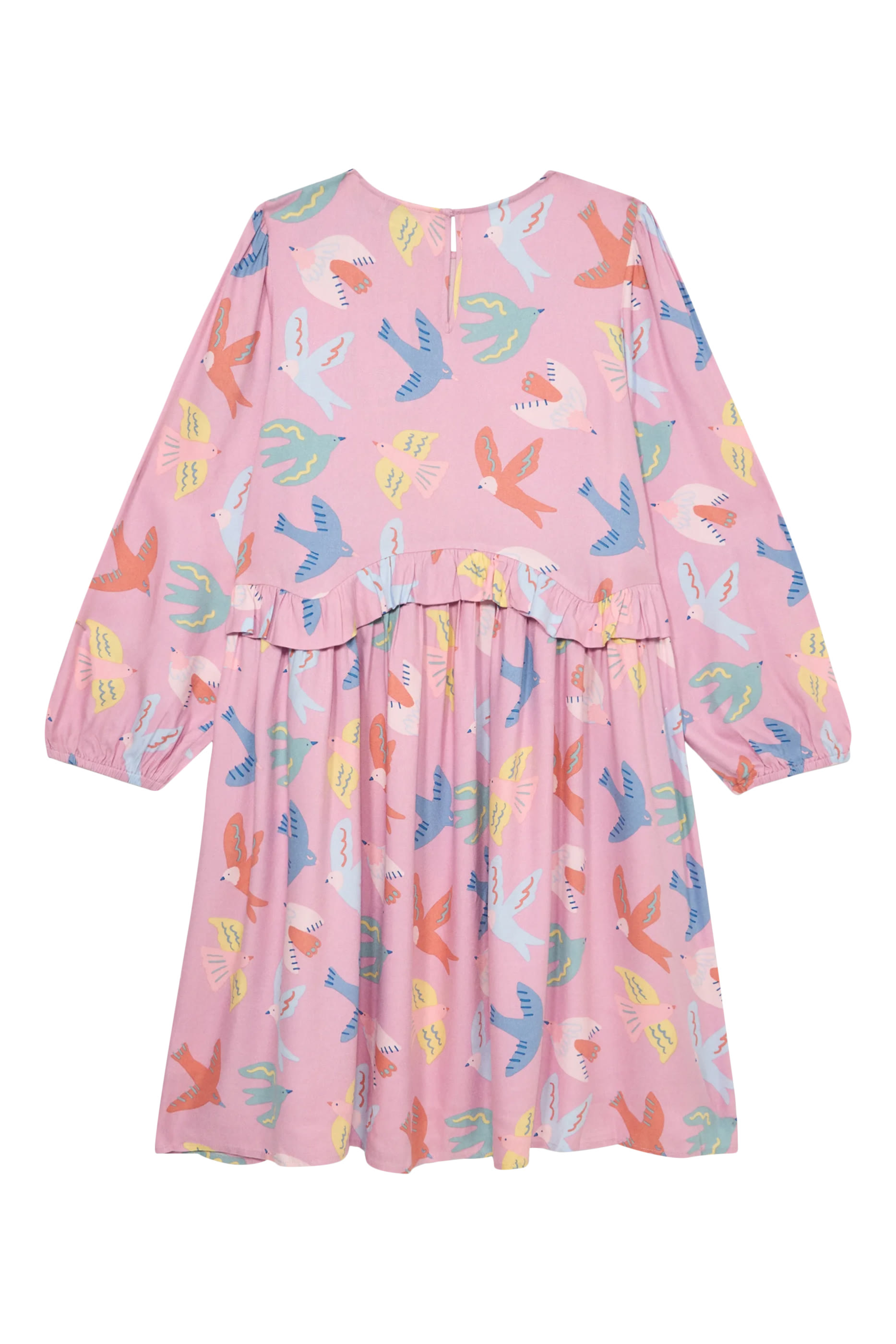 Kids Dove Print Long-Sleeve Dress
