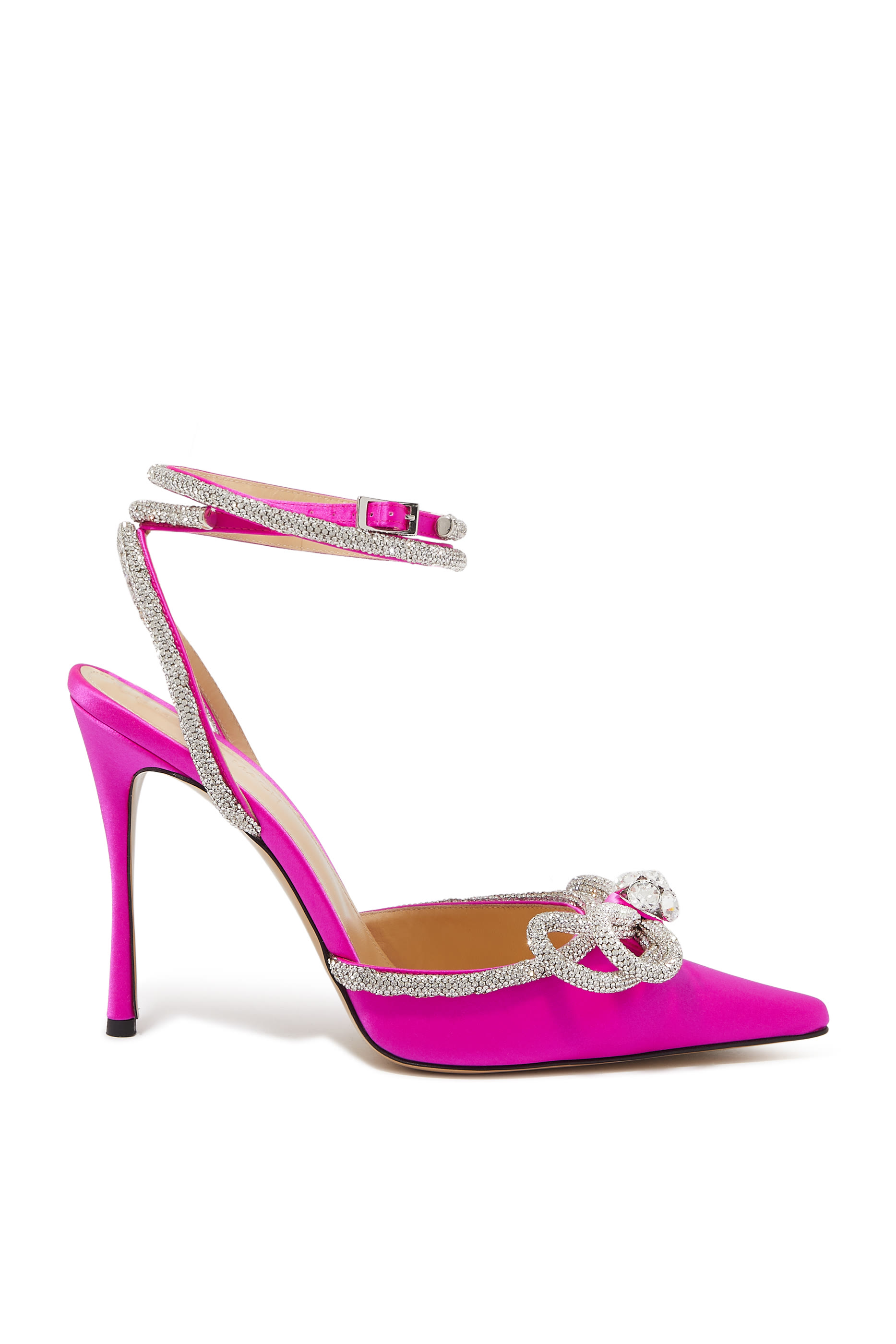 Double Bow 110 Satin Pumps