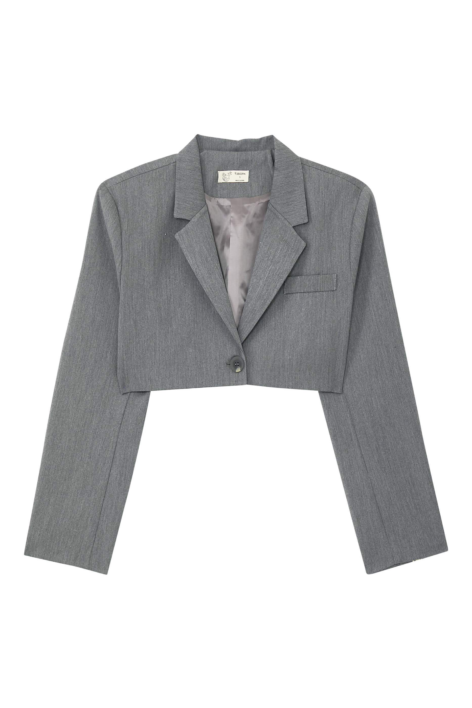 Notched Collar Crop Blazer