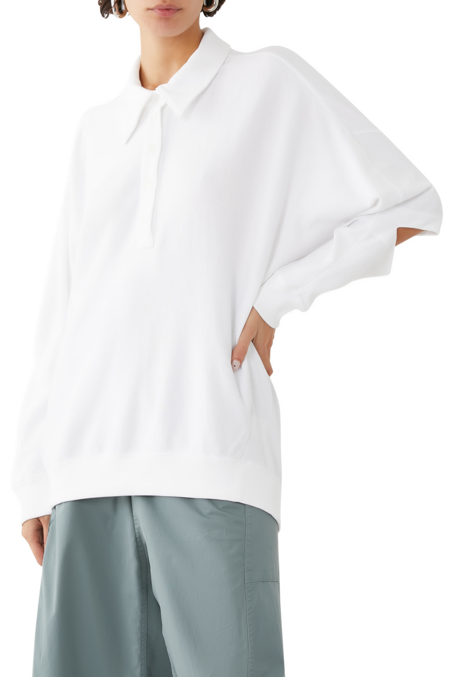 Summer Sweatshirting Polo Collar Sweatshirt