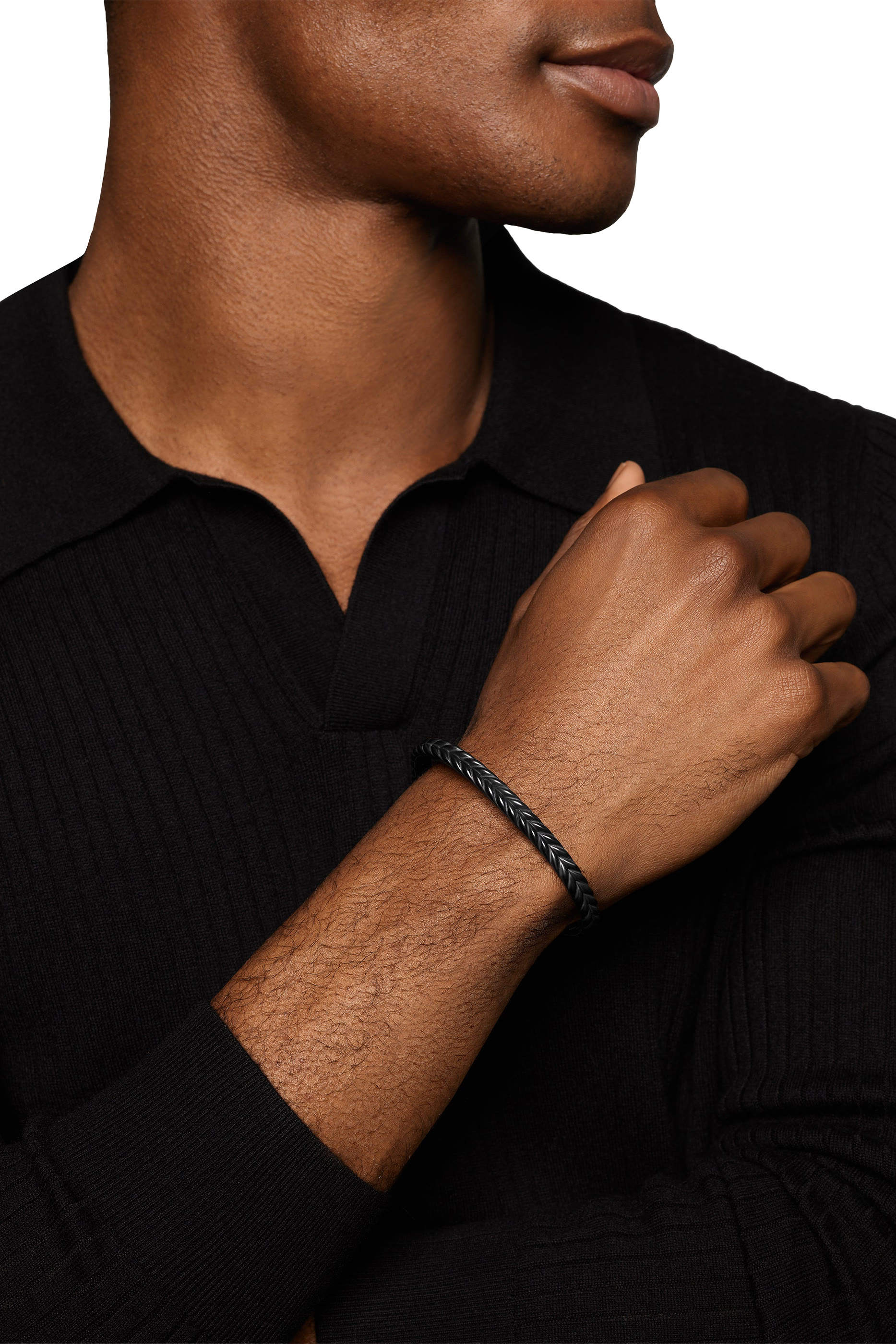 Chevron Flex Bracelet, Black Titanium