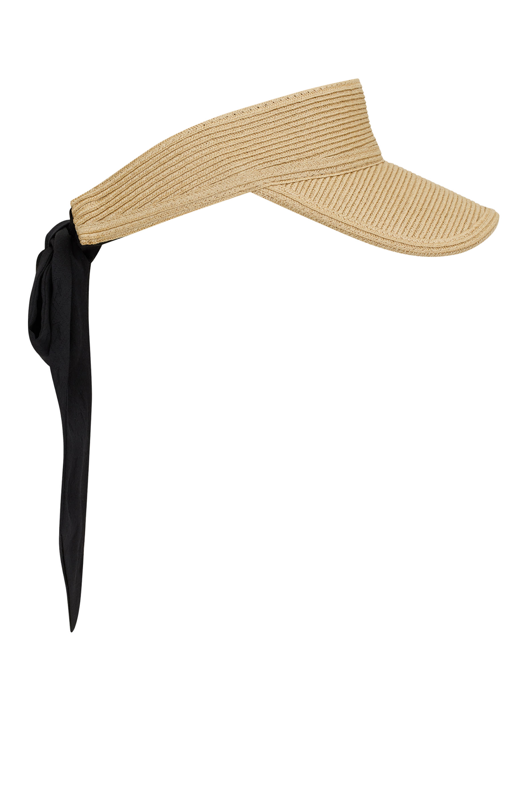  Visor in Straw with Scarf 