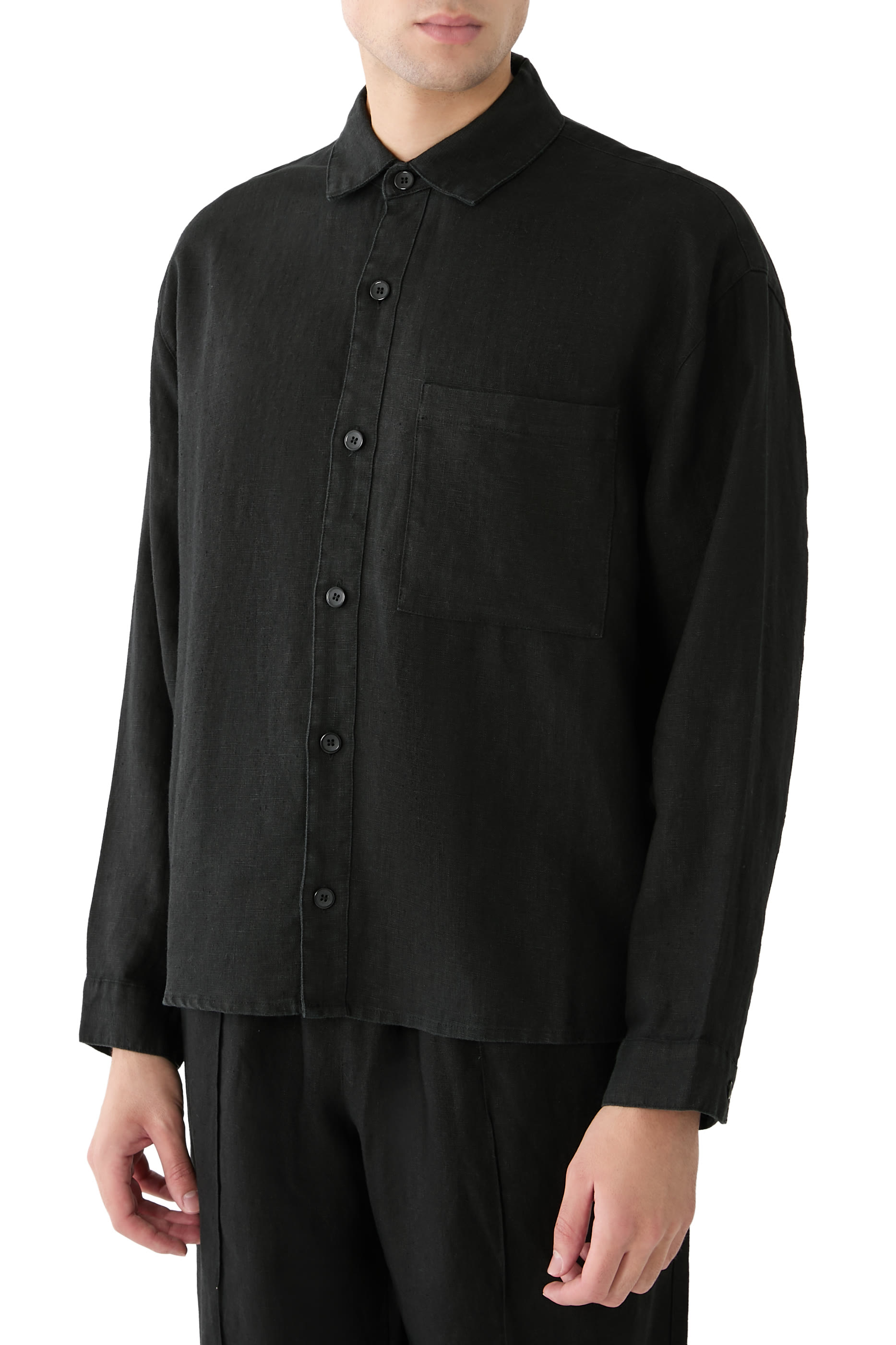 Linen Box Dress Shirt