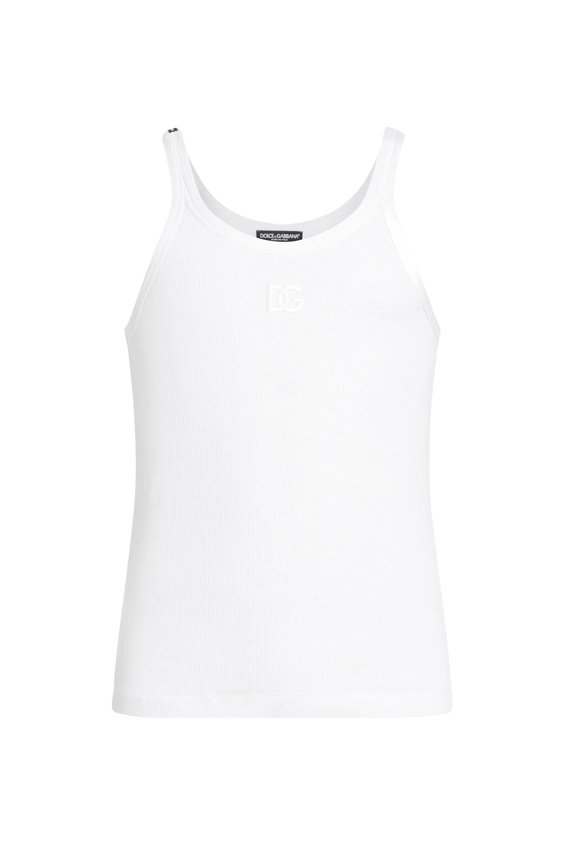 Logo Embroidered Cotton Tank Top