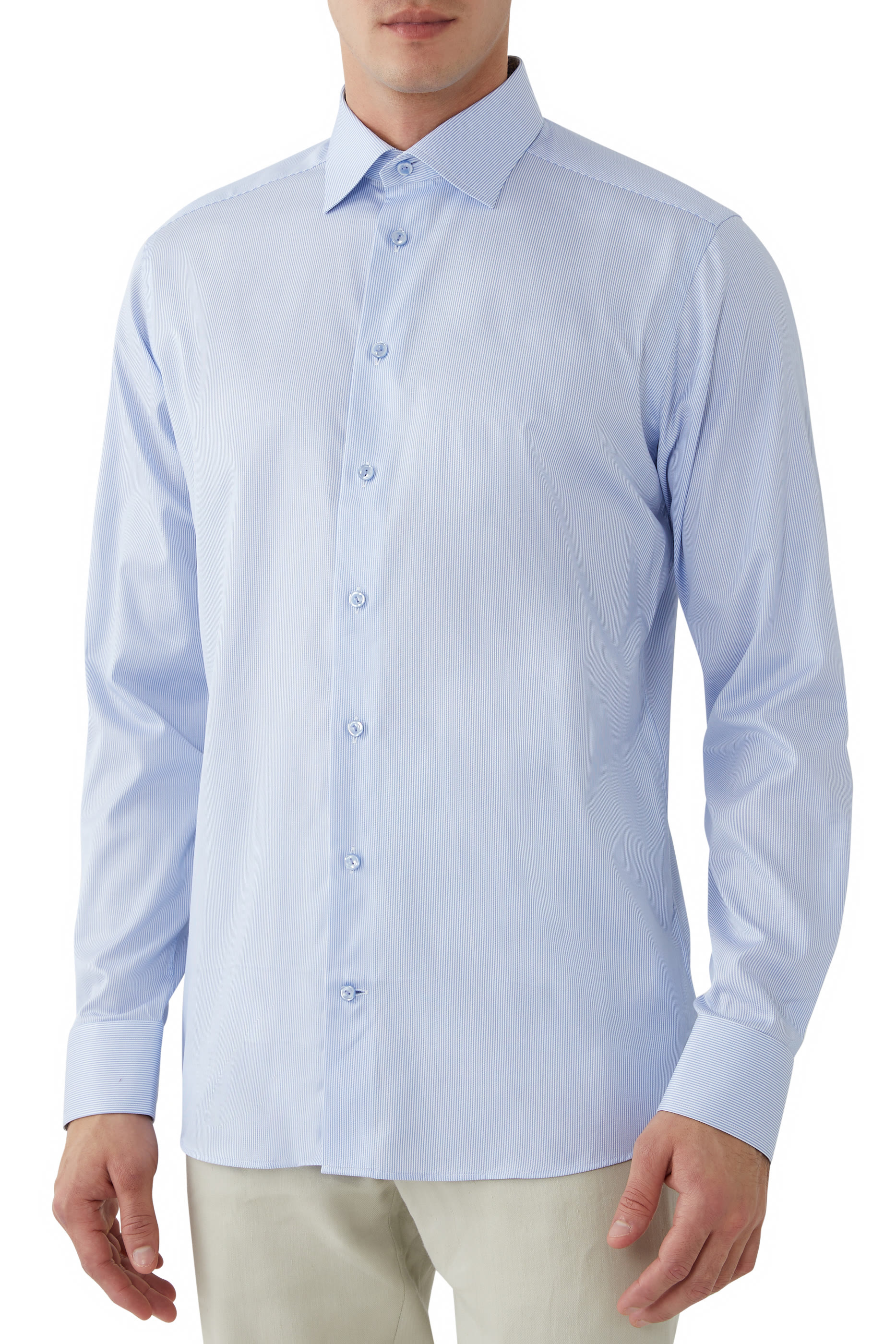 Fine Striped Signature Twill Shirt