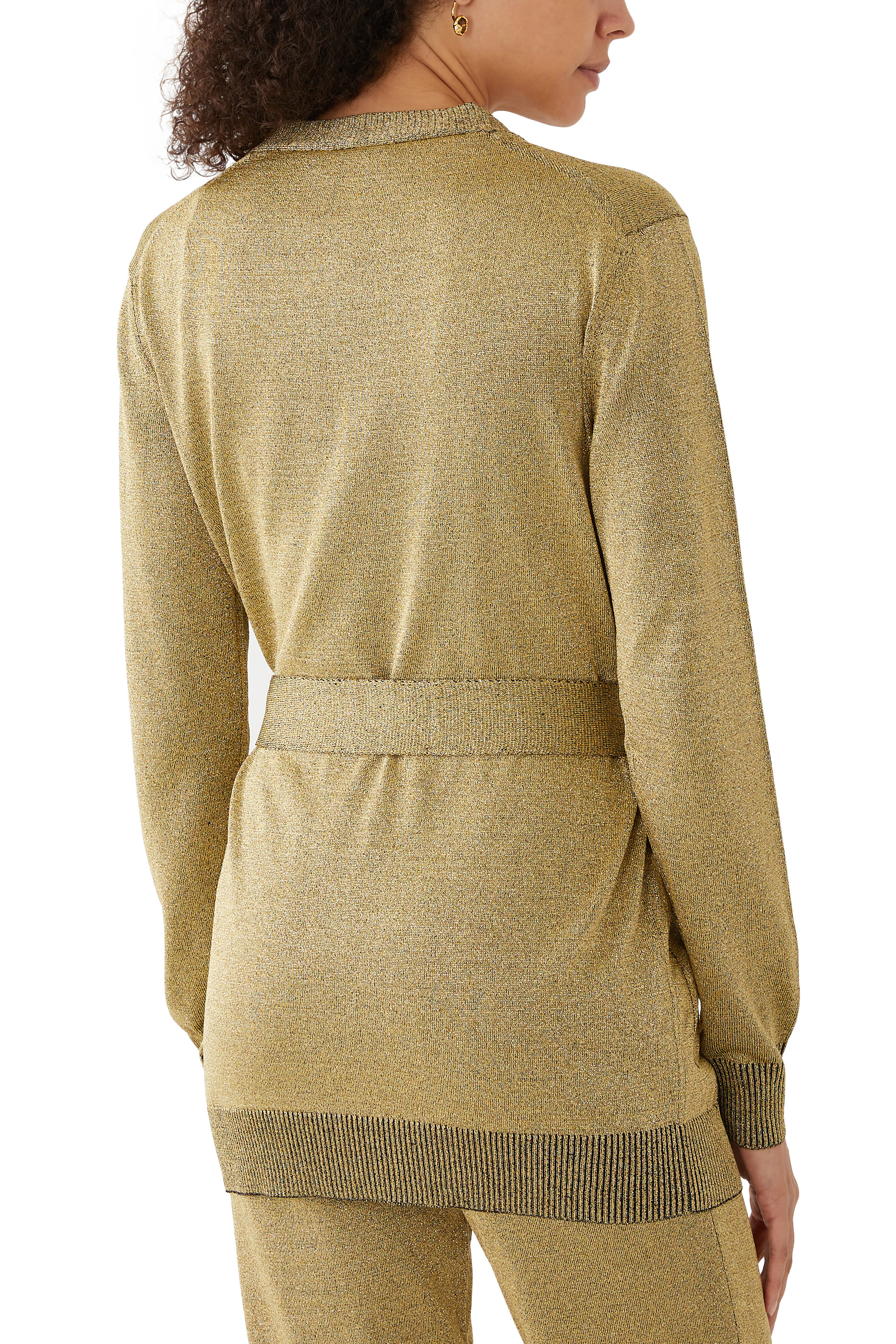 Vanise' Lurex Belted Cardigan