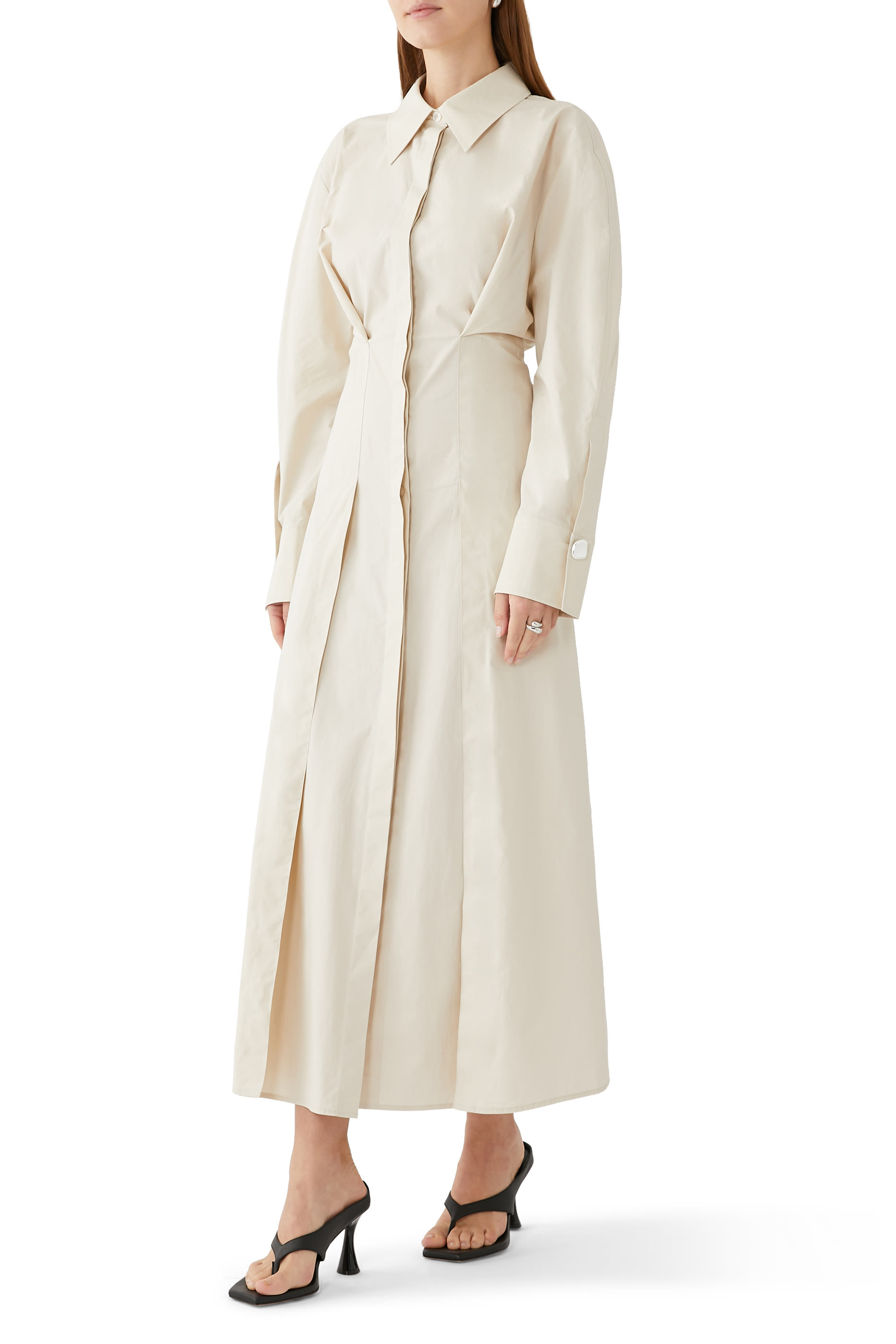 Waisted Poplin Dress