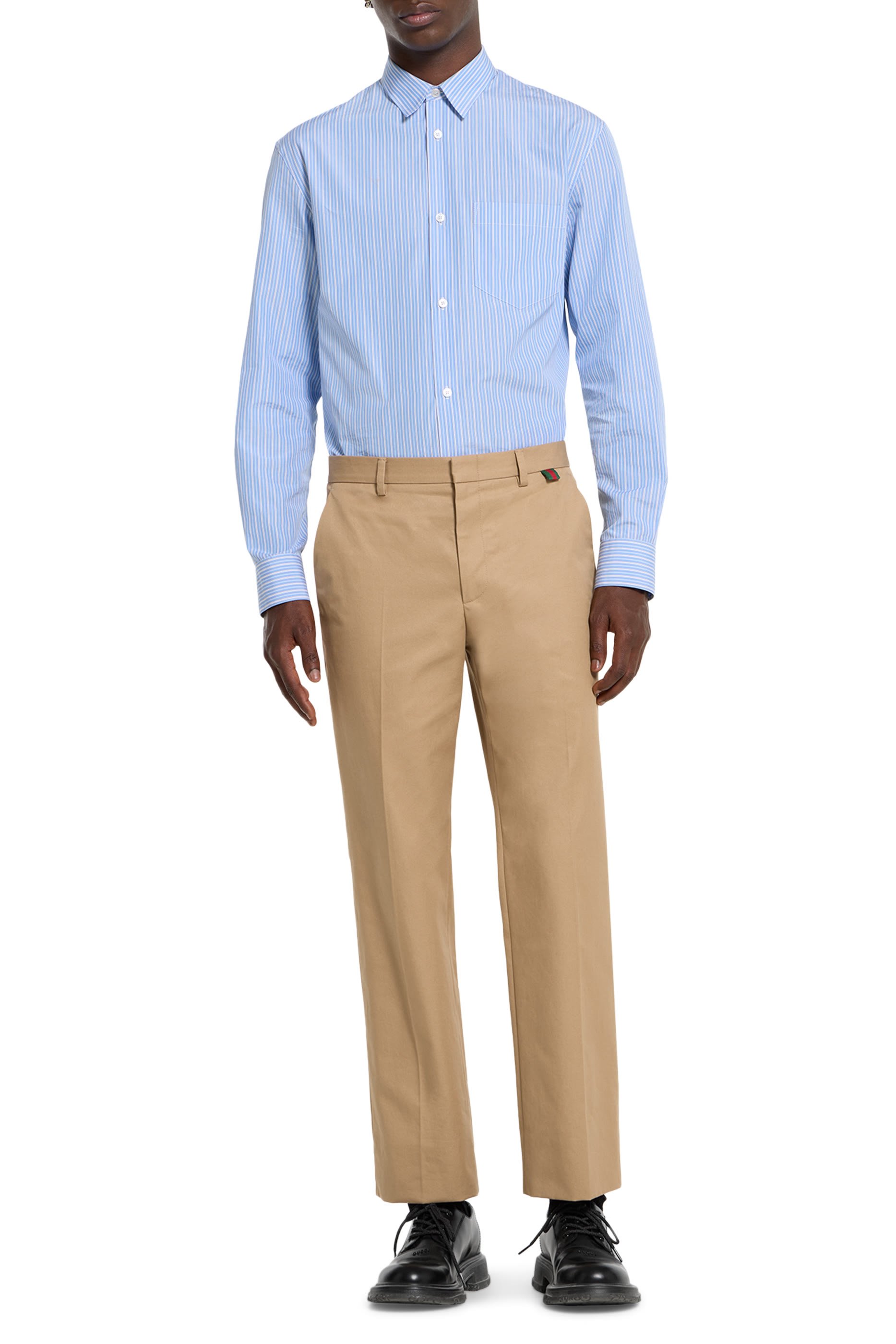 Web Detail Cotton Twill Trousers