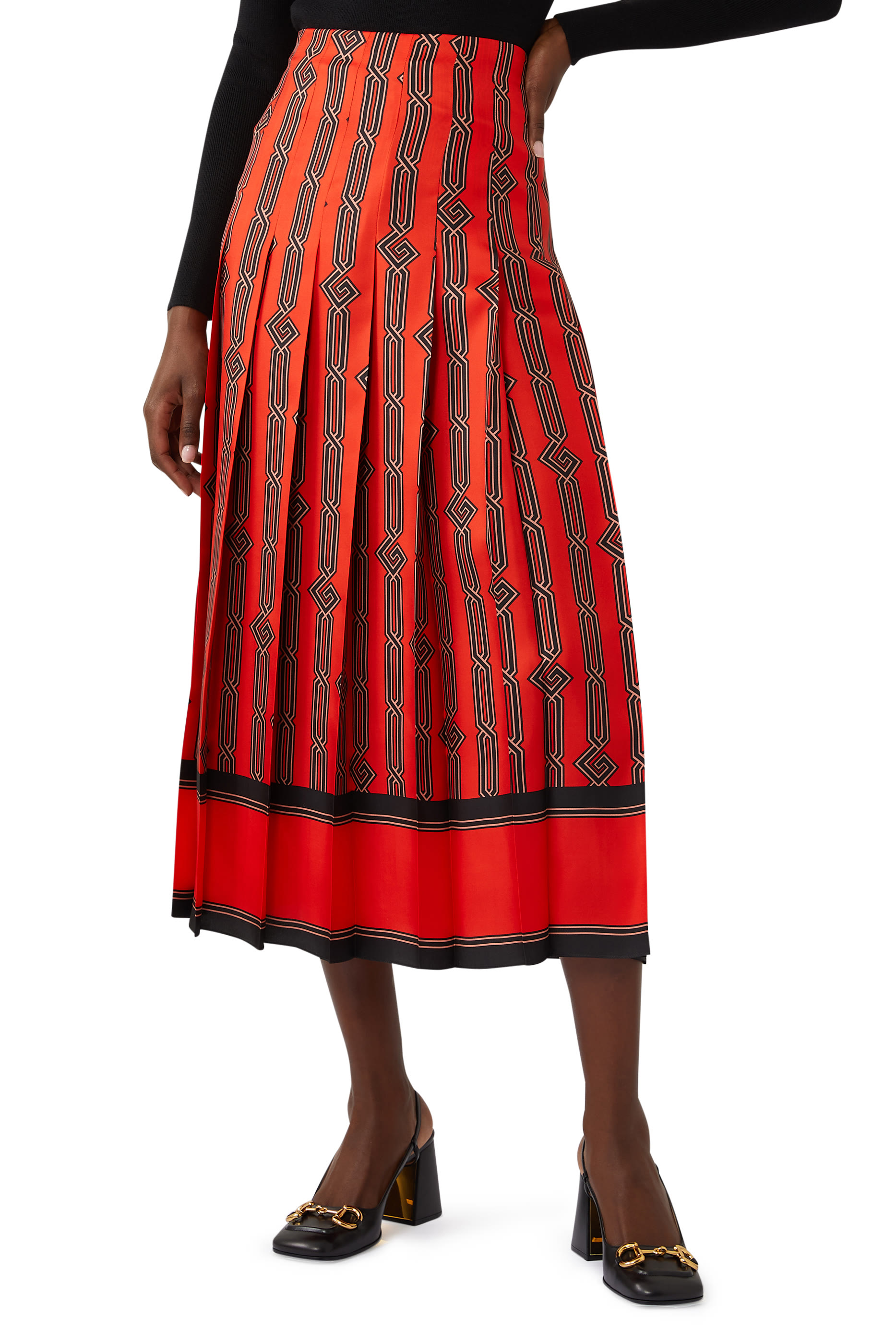 Square G Chain Print Skirt