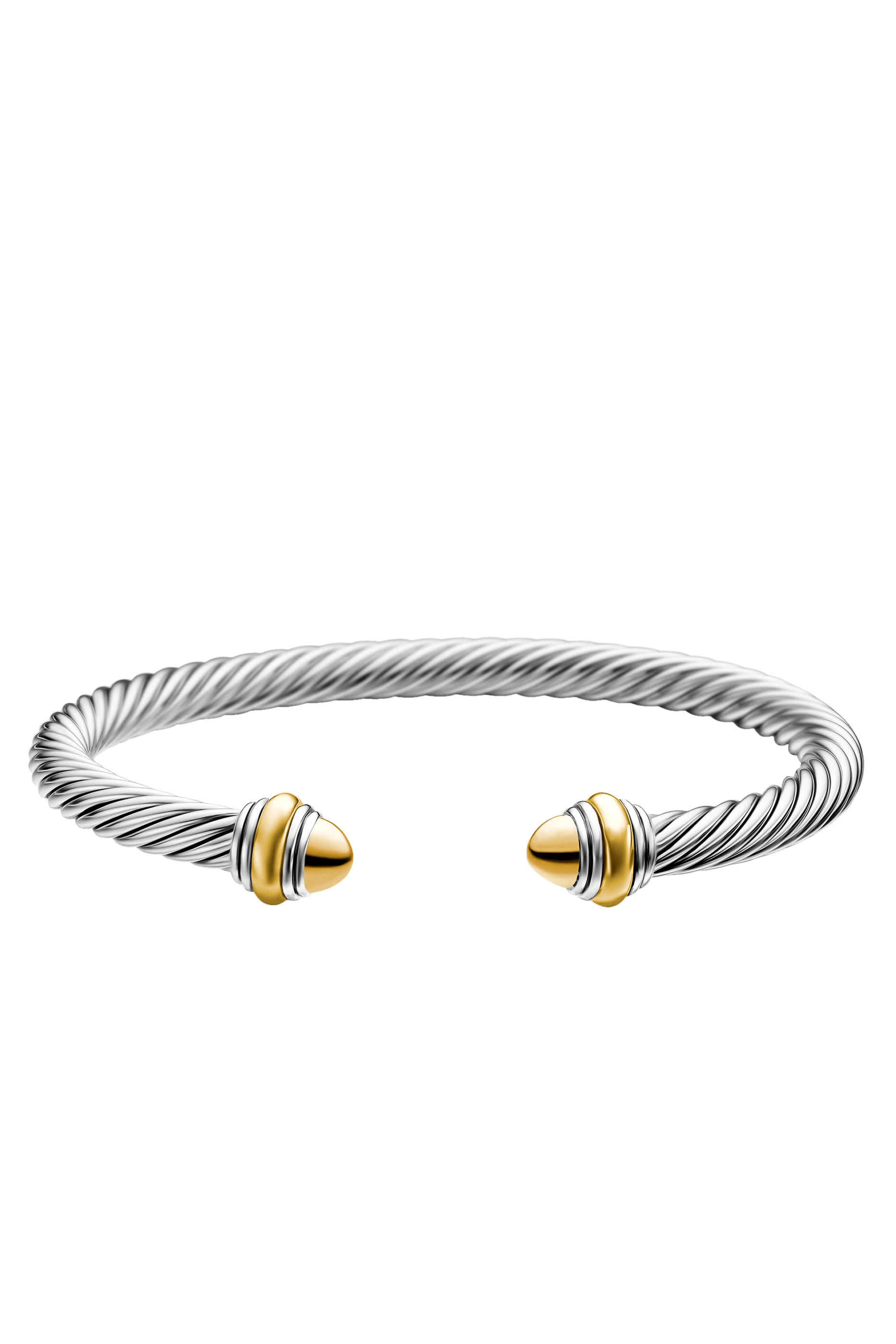 Classic Cable Bracelet, Sterling Silver with 14K Yellow Gold