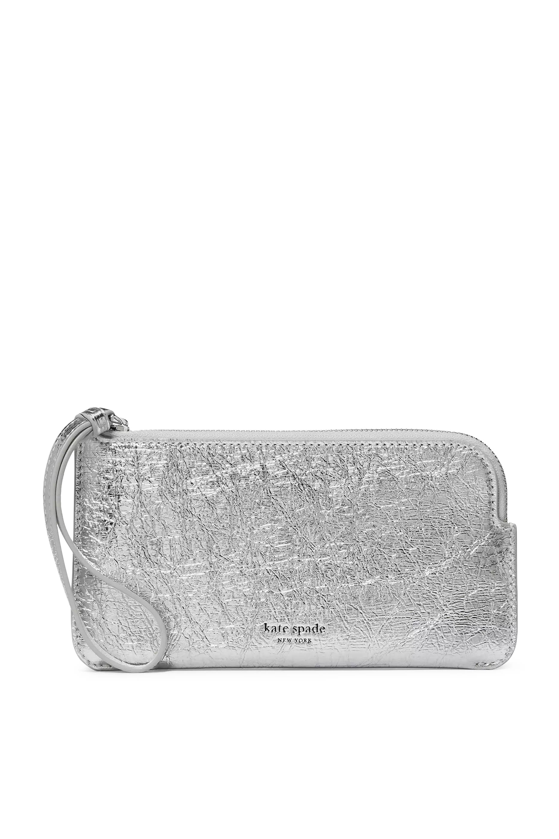 Zippy Crinkle Metallic Wristlet