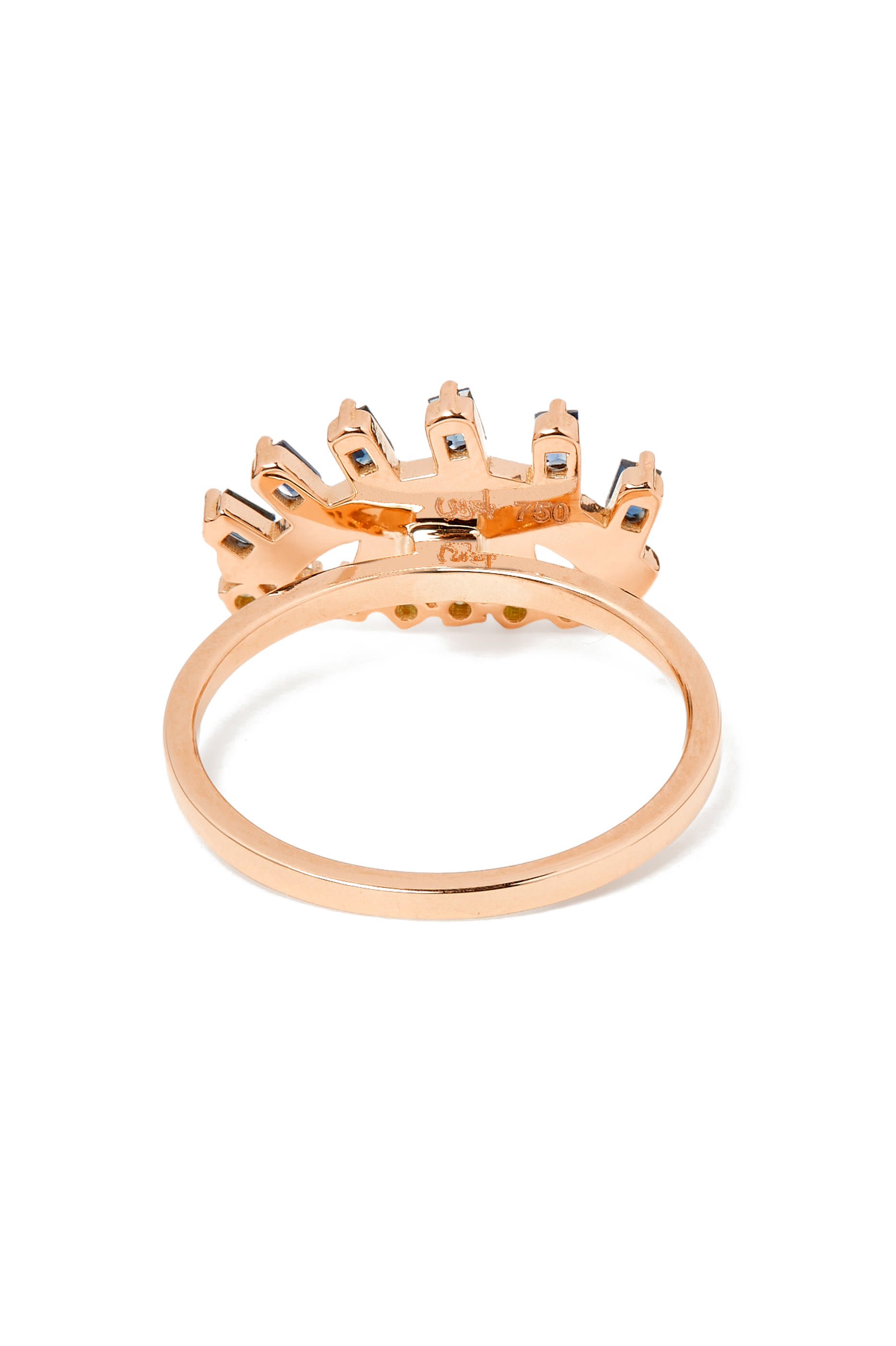 Ya Ein Ring, 18k Pink Gold with Topaz, Emerald & Sapphire