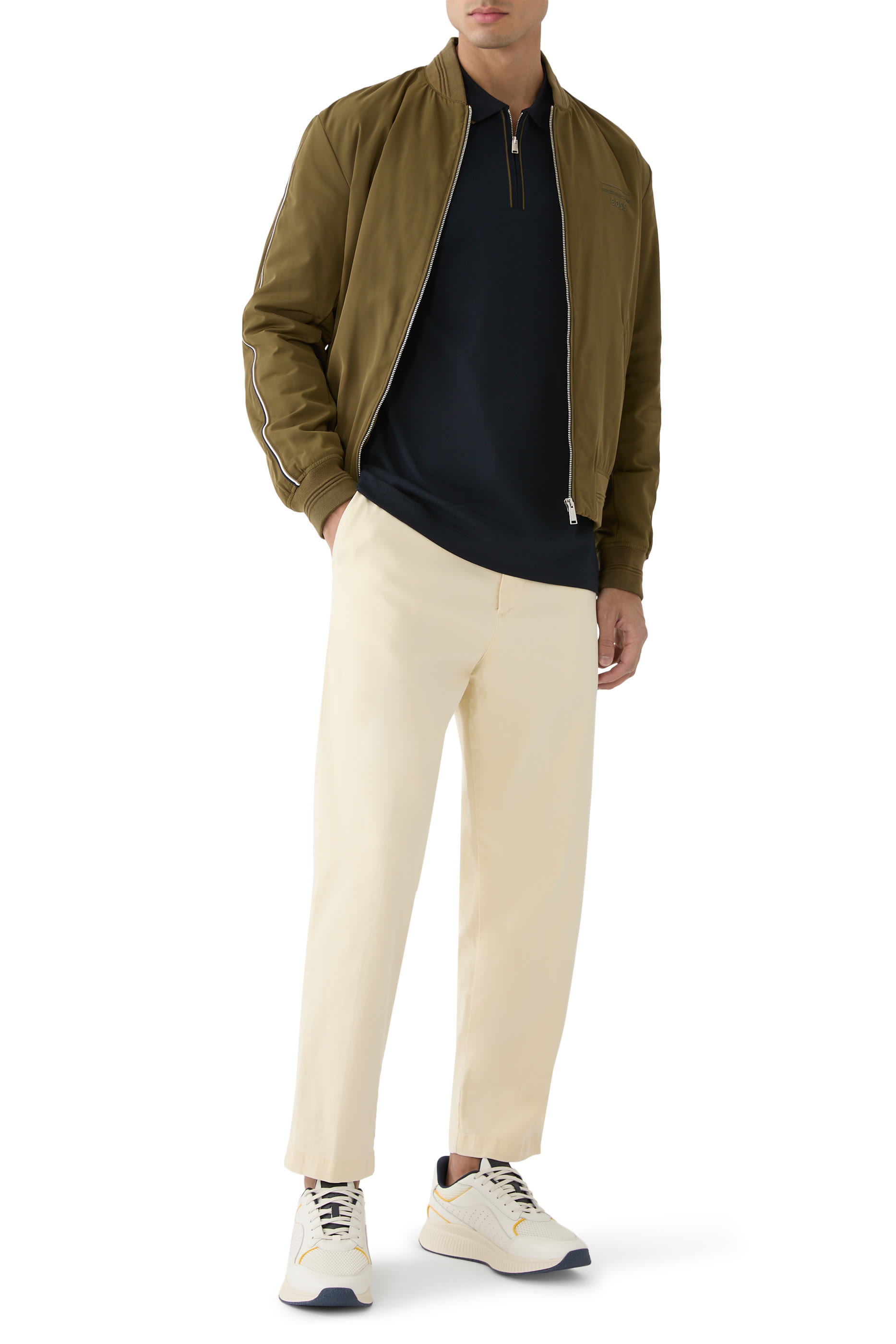 Regular-Fit Pants in Stretch Cotton Blend