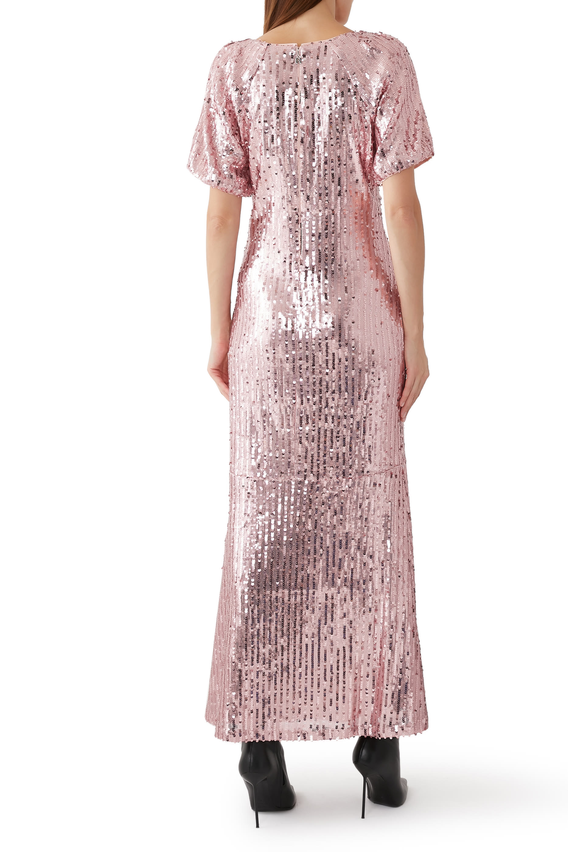 Sequins Midi V-Neck Dress