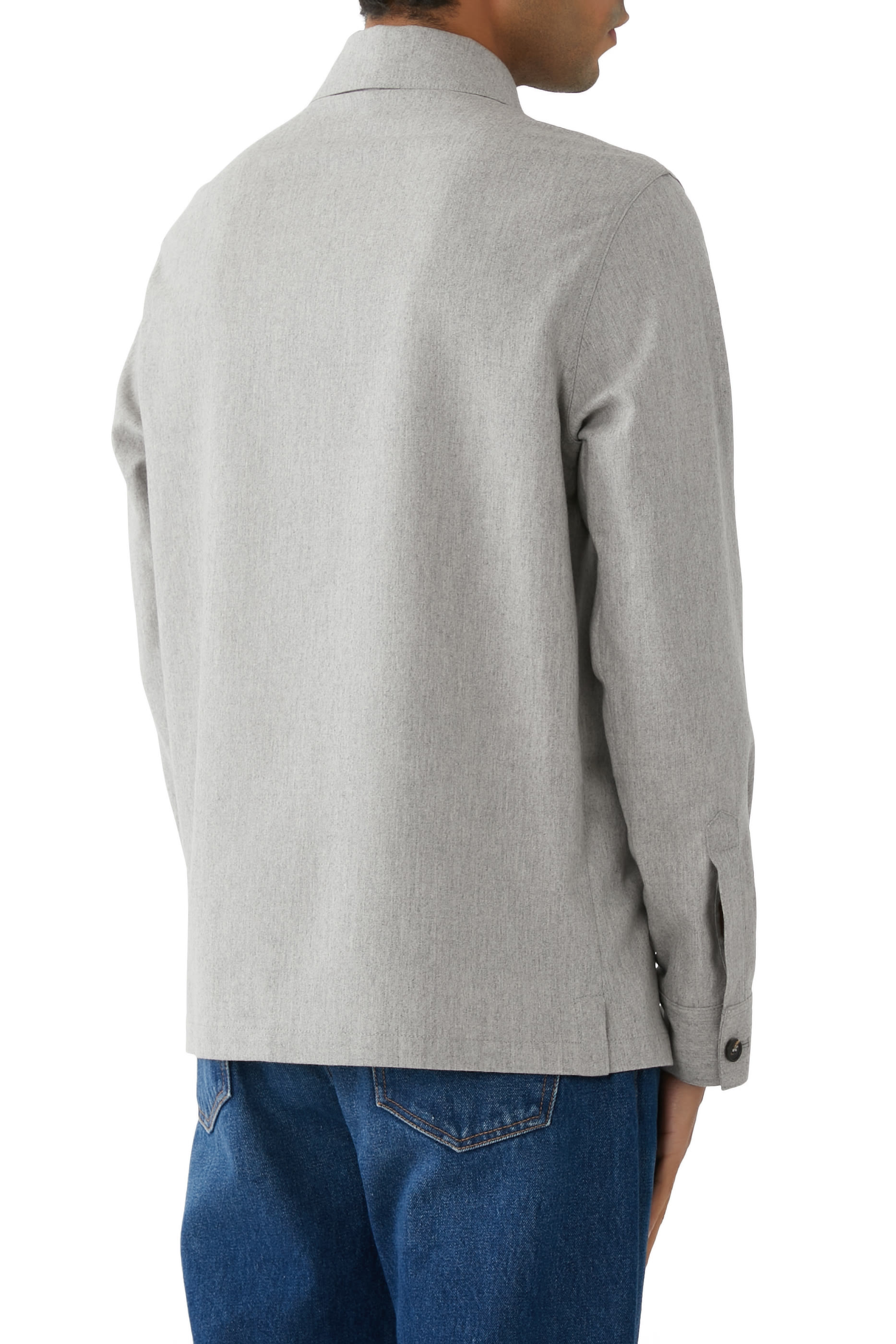 Wool and Cashmere Flannel Overshirt