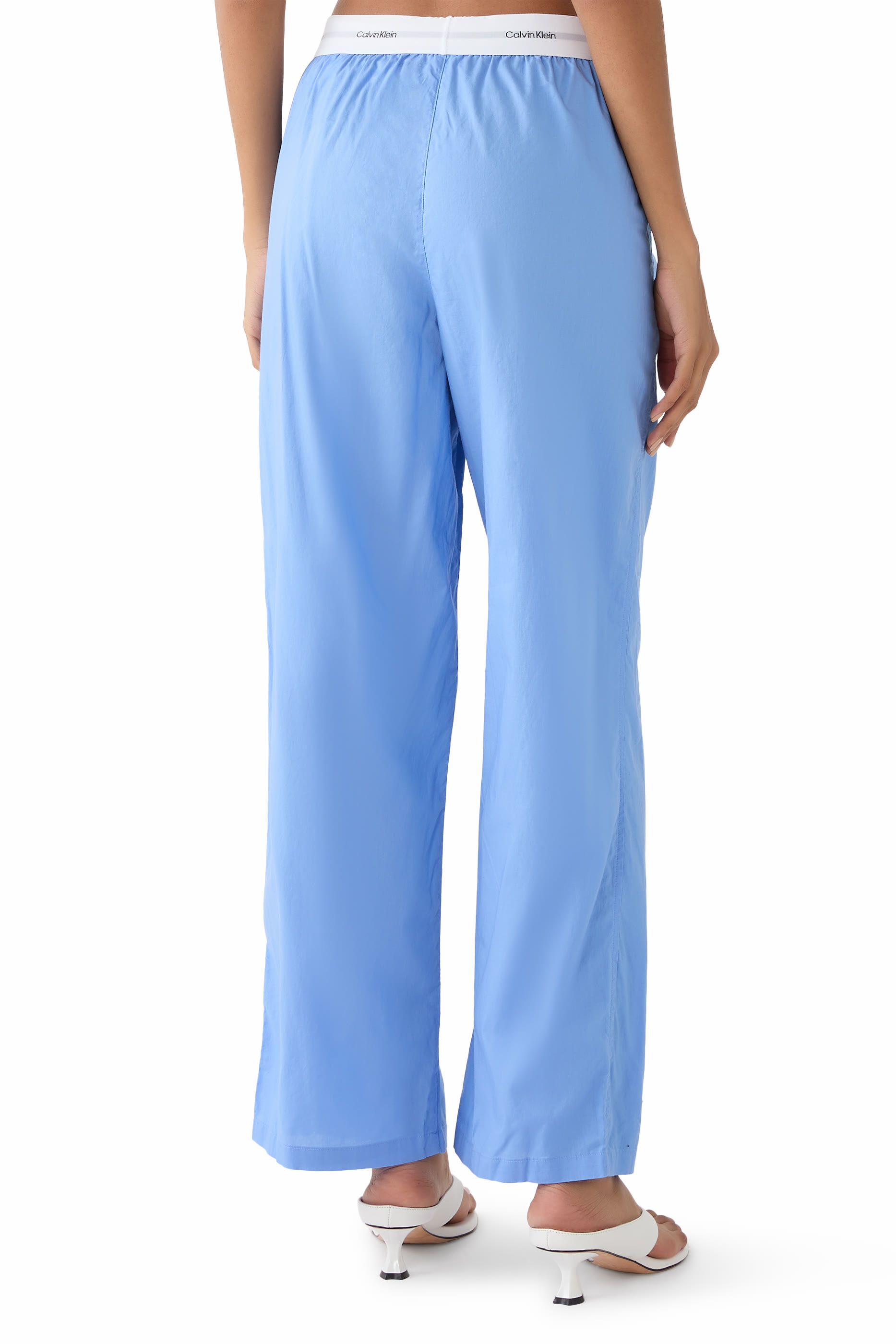 Logo Waistband Cotton Poplin Pants