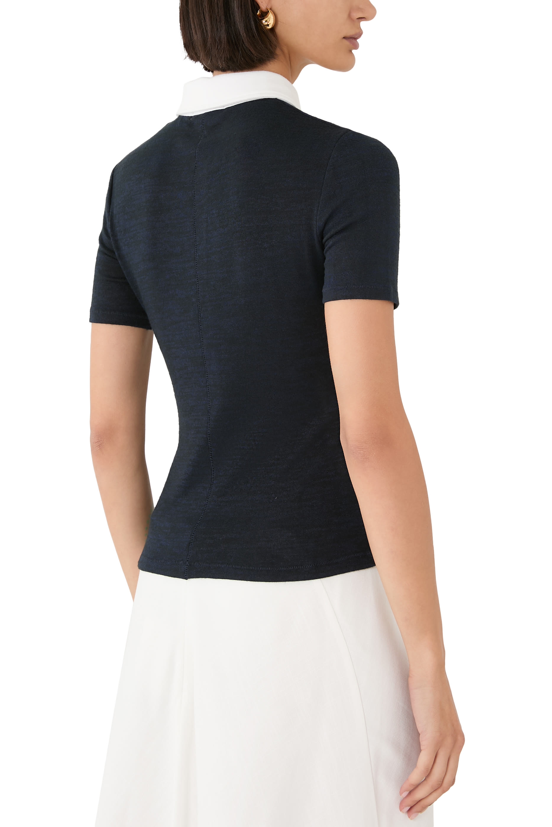 Knit Button Short Sleeves Polo