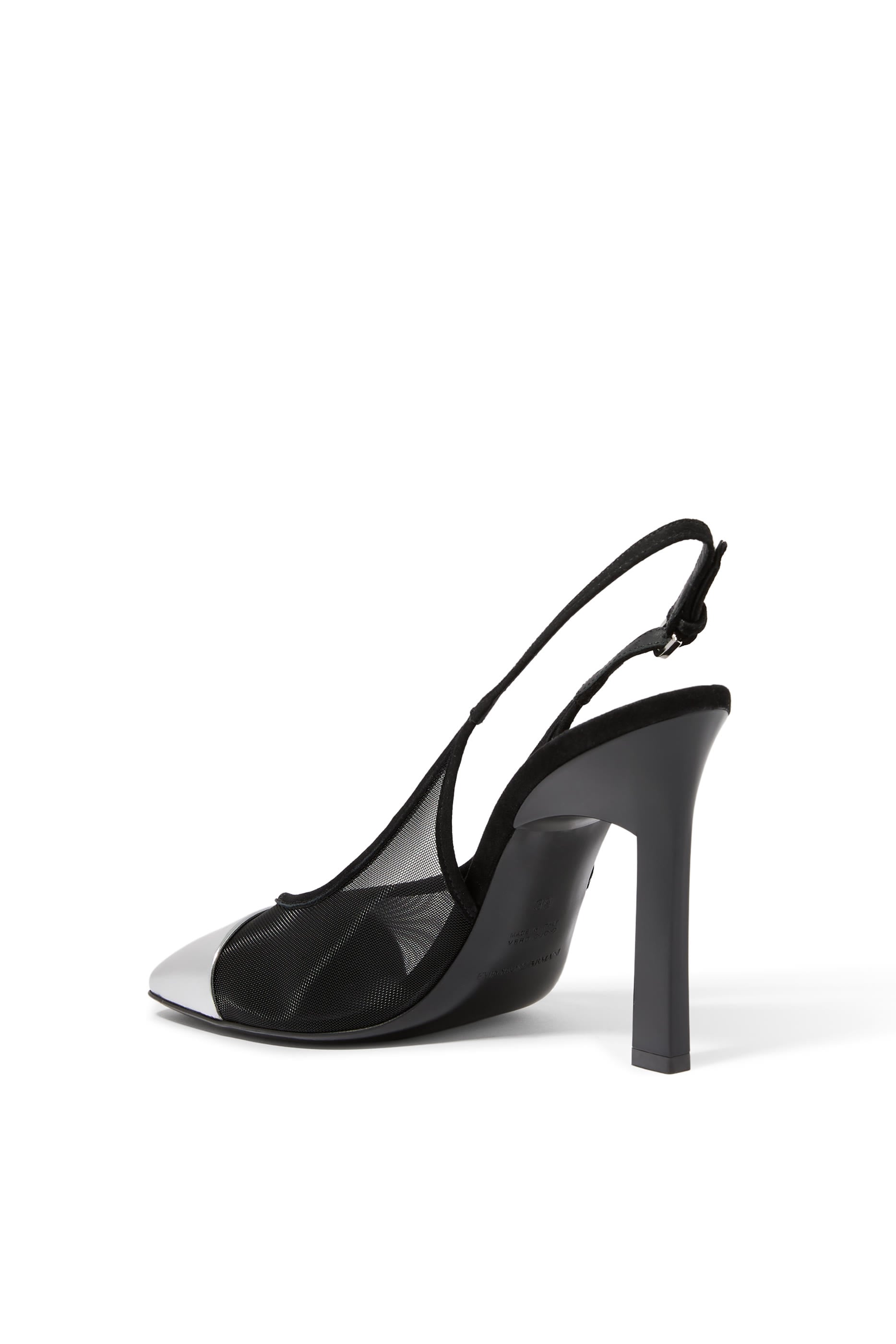 Mirror-Toe Slingback Pumps