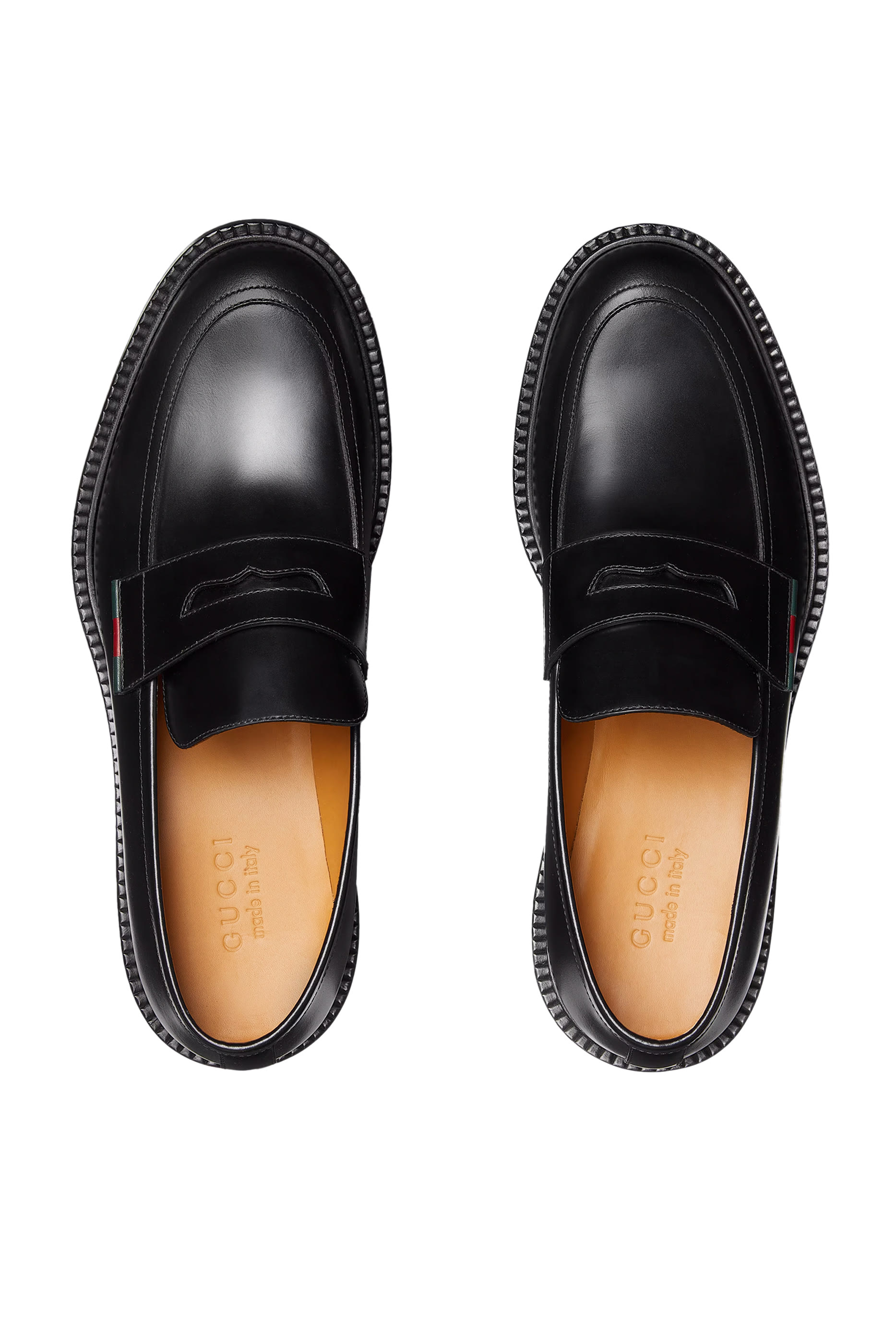 Leather Web Loafers