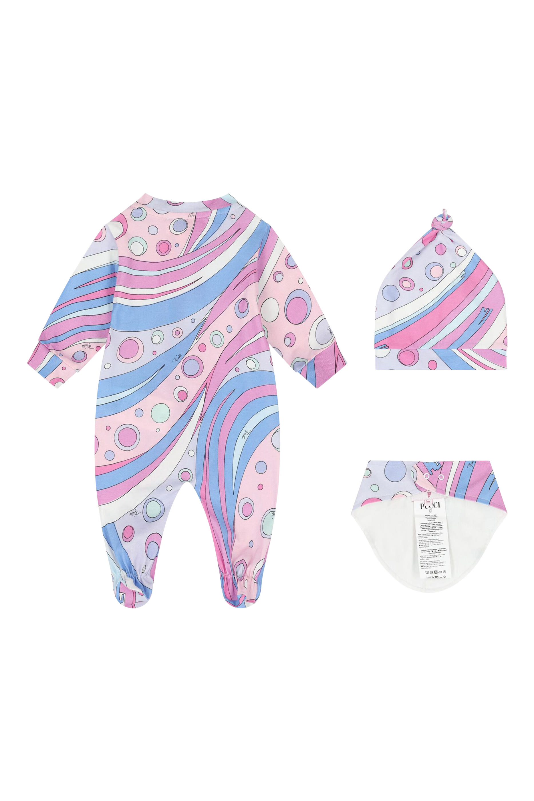 Kids Printed Bodysuit, Brief & Hat Set